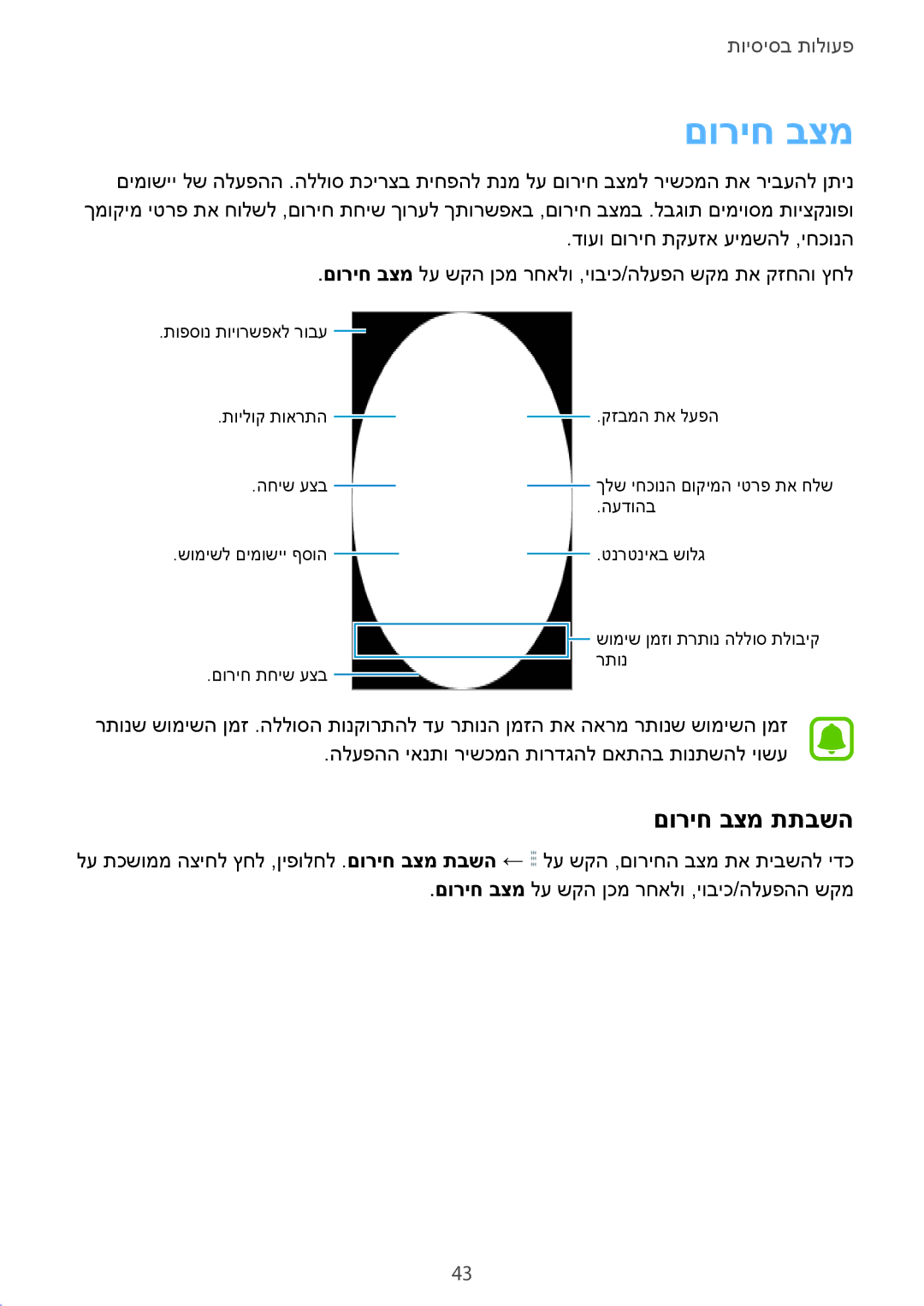 Samsung SM-G532FZKAILO manual םוריח בצמ תתבשה 