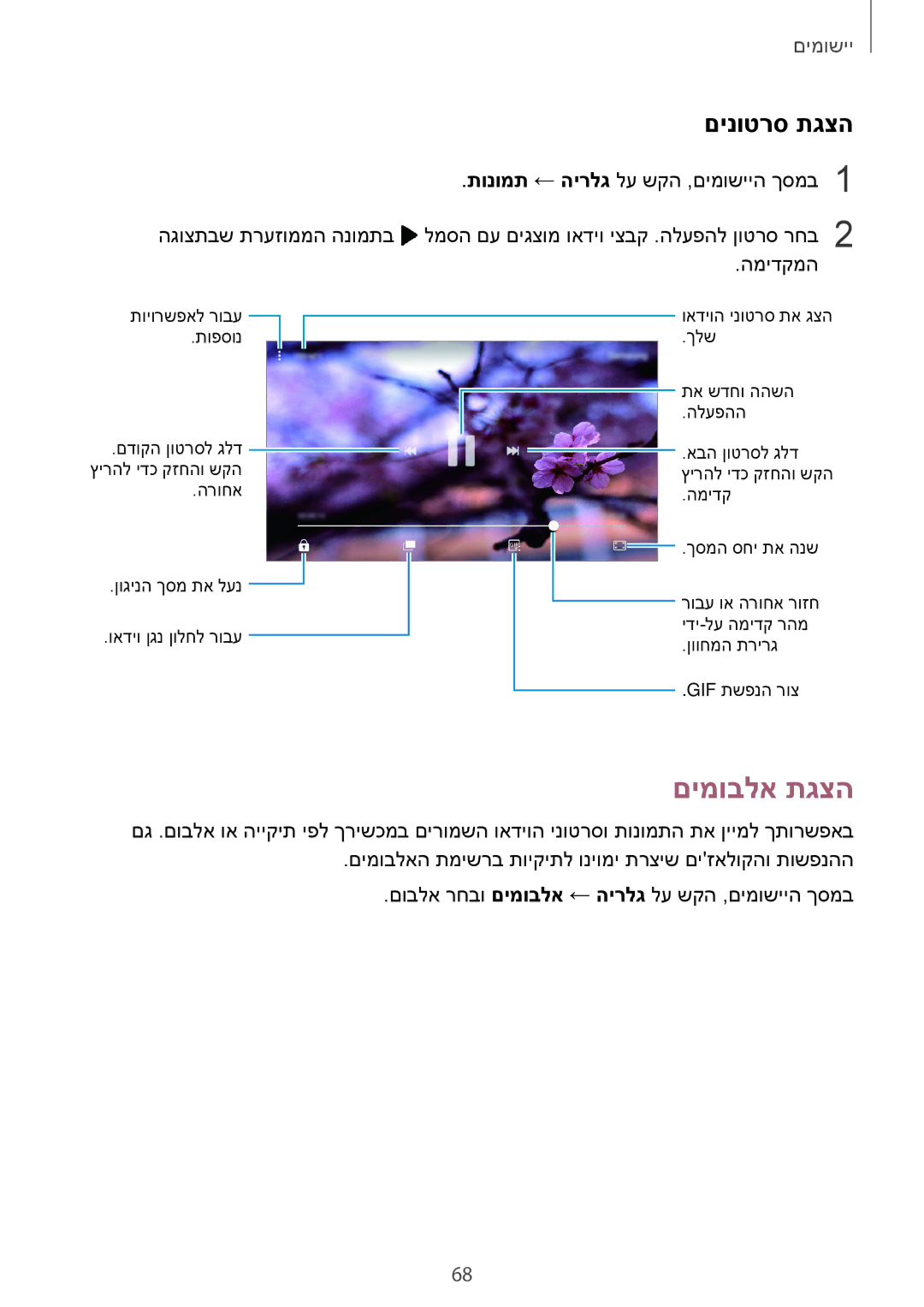 Samsung SM-G532FZKAILO manual םימובלא תגצה, םינוטרס תגצה 