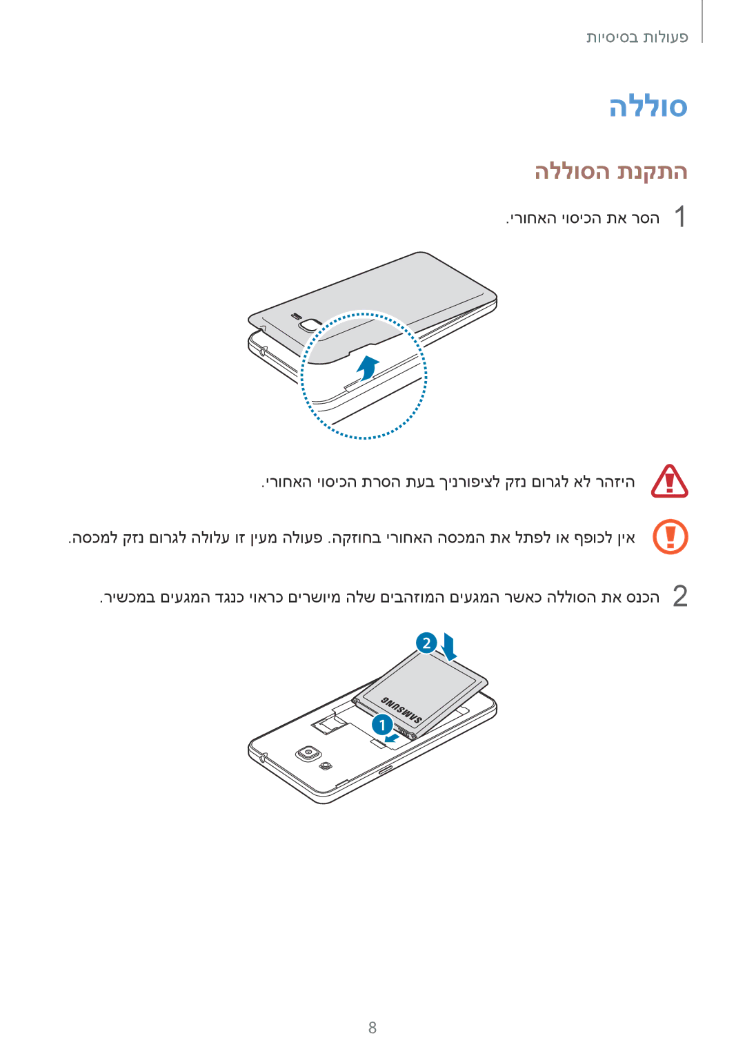 Samsung SM-G532FZKAILO manual הללוסה תנקתה 