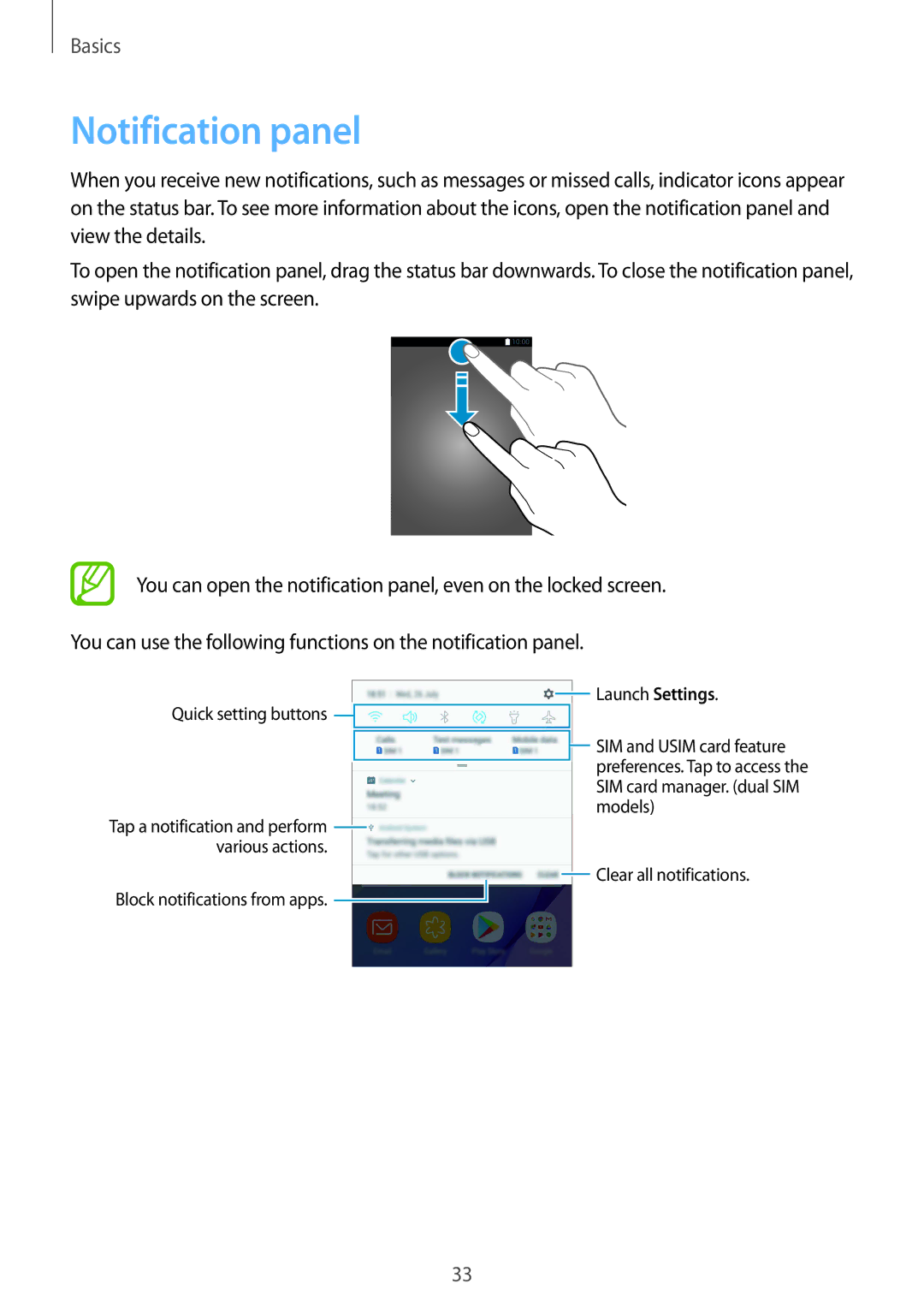 Samsung SM-G610FZDAILO, SM-G570FZDDKSA, SM-G570FZKDKSA, SM-G610FZKDKSA Notification panel, Block notifications from apps 