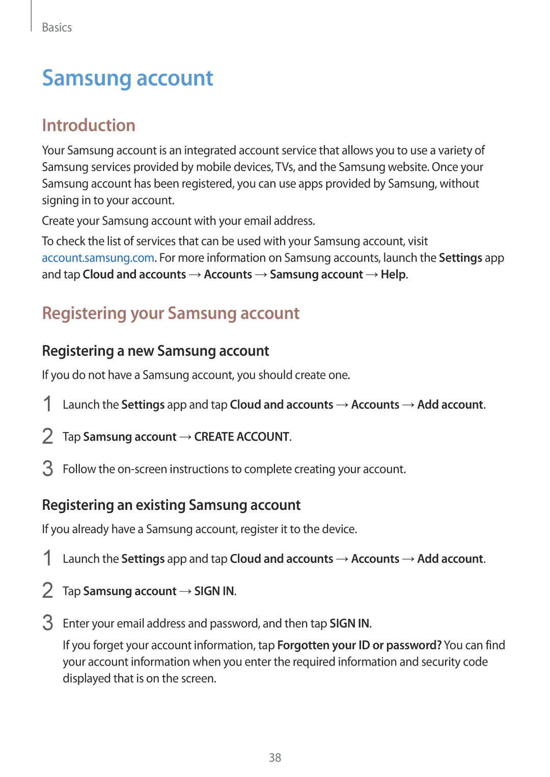 Samsung SM-G610FZDGKSA manual Introduction, Registering your Samsung account, Registering a new Samsung account 