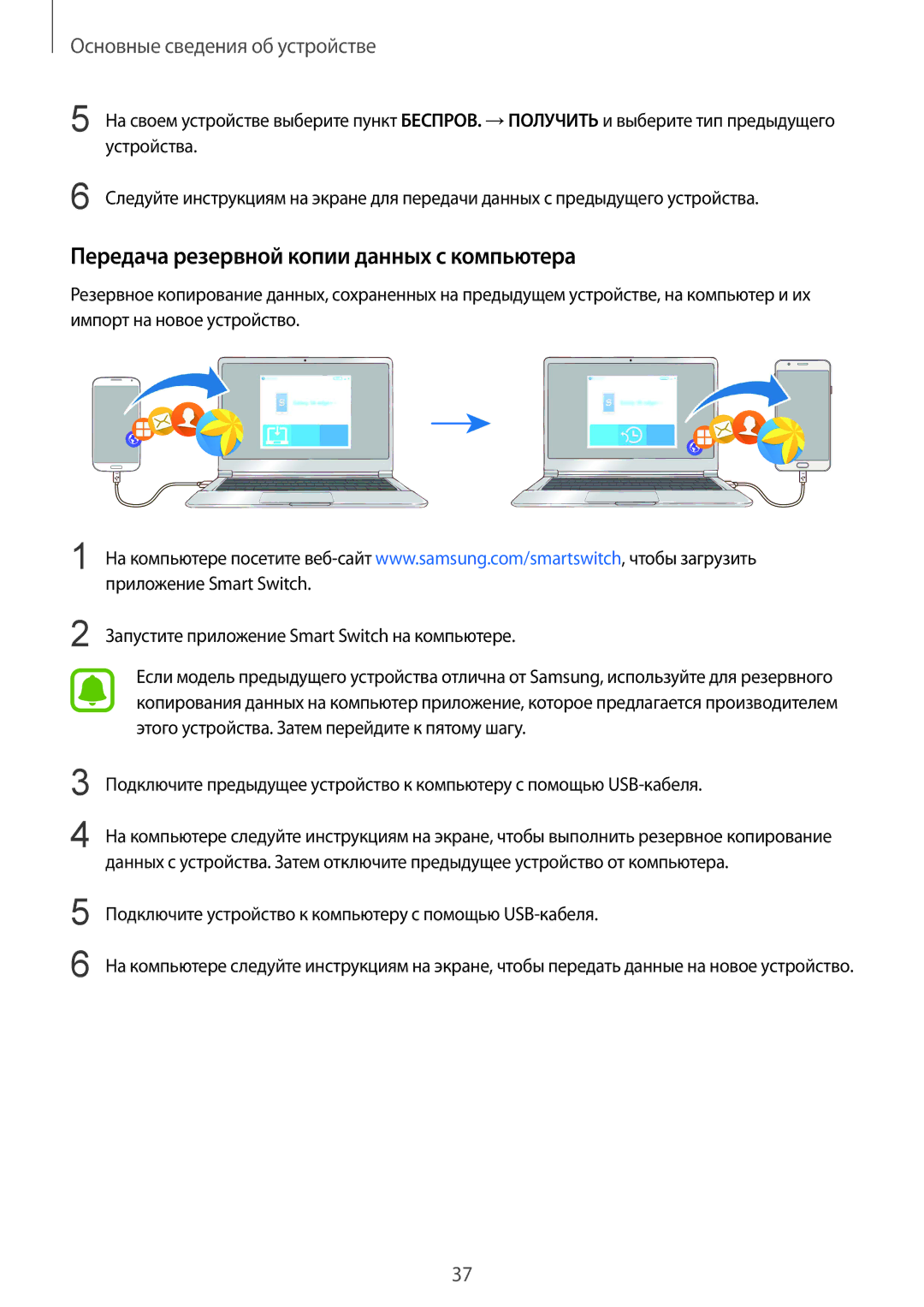 Samsung SM-G570FZKDSER, SM-G570FZDDSER manual Передача резервной копии данных с компьютера 