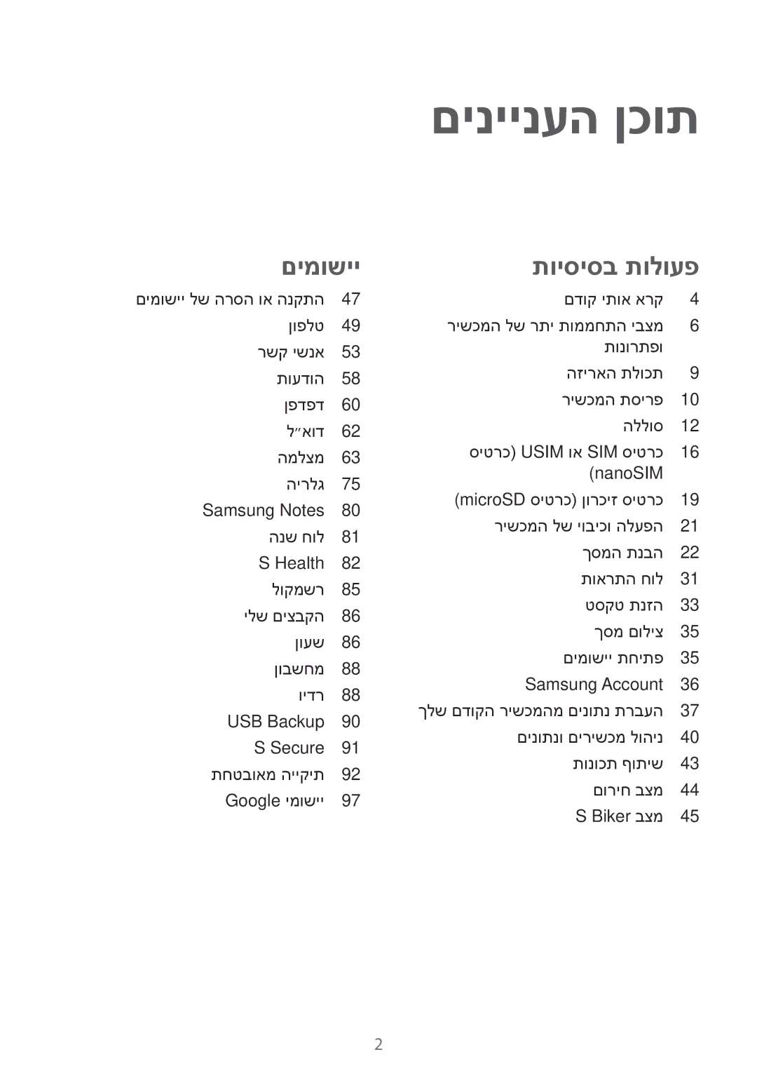 Samsung SM-G610FZKAILO, SM-G570FZKAILO, SM-G570FZDAILO, SM-G610FZDAILO manual םיניינעה ןכות 