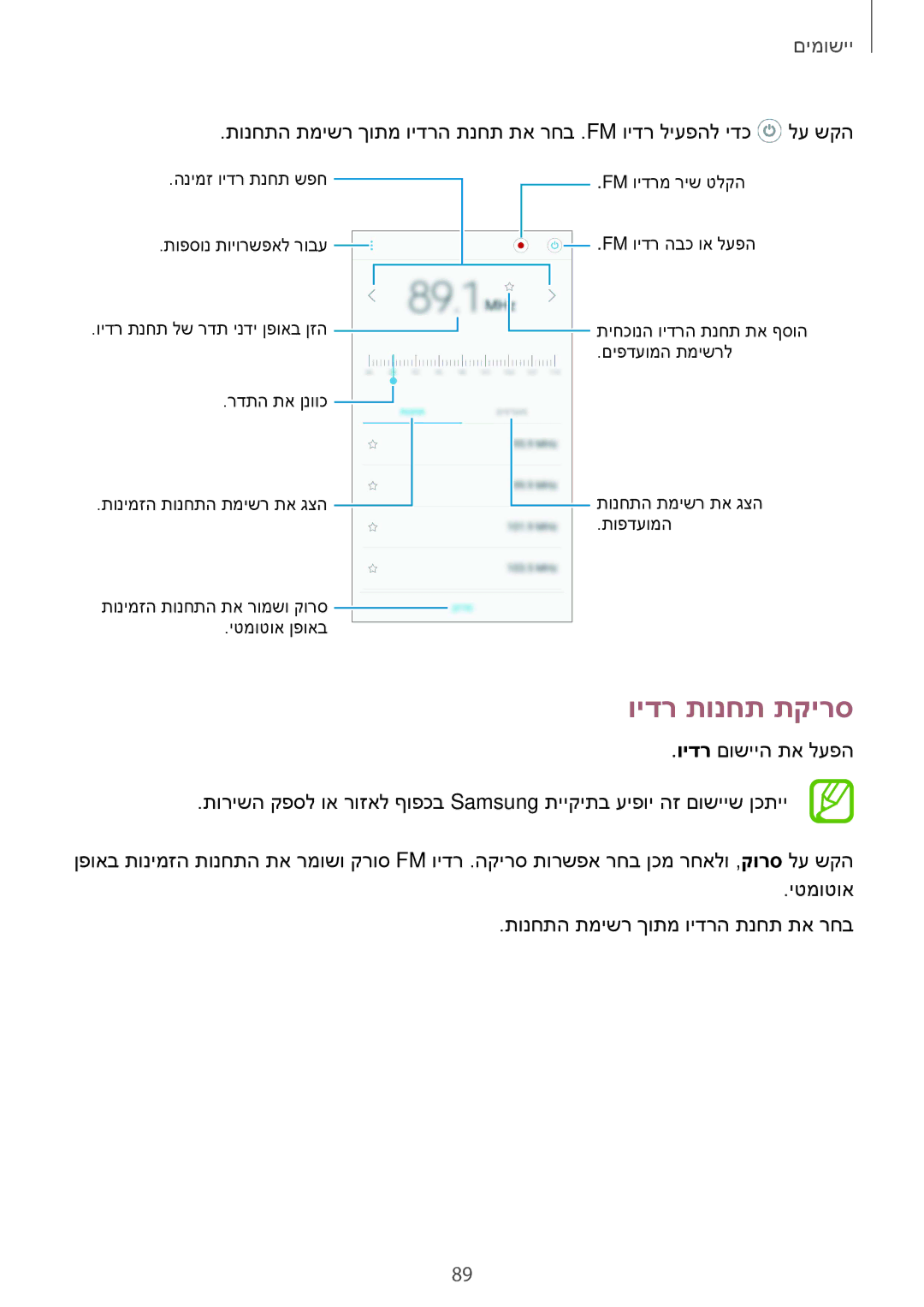 Samsung SM-G570FZDAILO, SM-G570FZKAILO, SM-G610FZKAILO, SM-G610FZDAILO manual וידר תונחת תקירס 