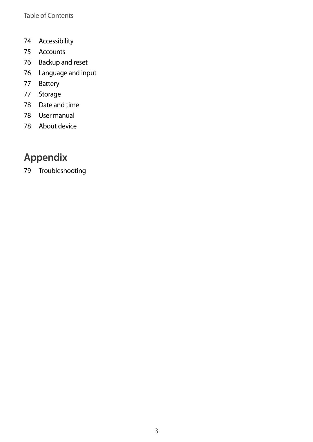 Samsung SM-G600FZKDXEV manual Appendix 