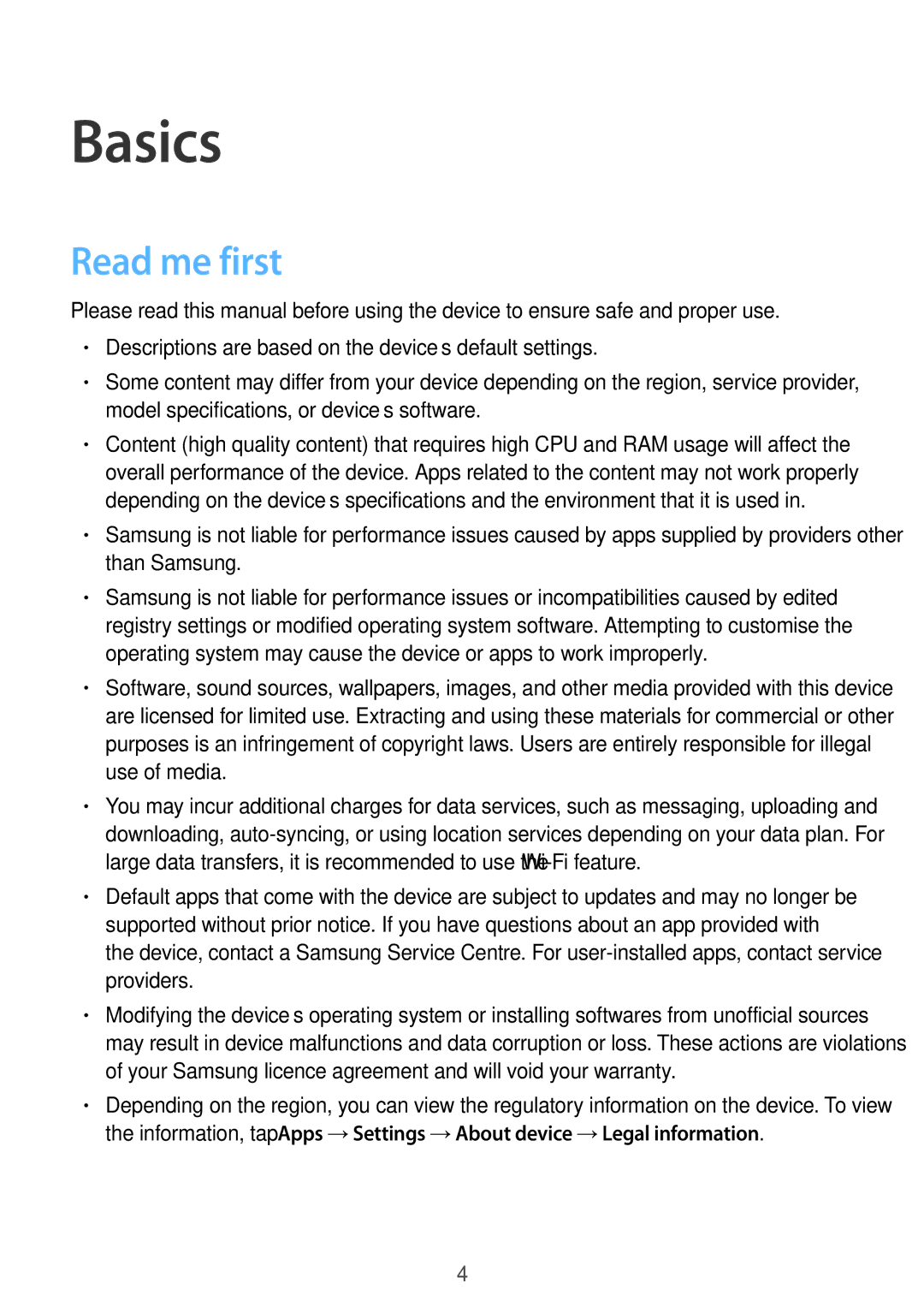 Samsung SM-G600FZKDXEV manual Basics, Read me first 