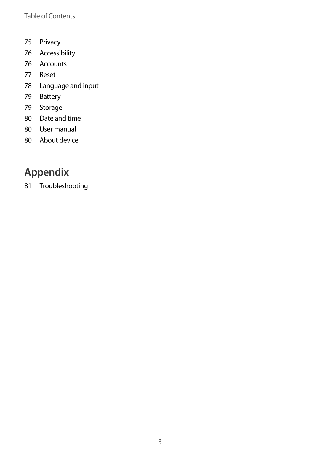 Samsung SM-G600FZKDXEV manual Appendix 