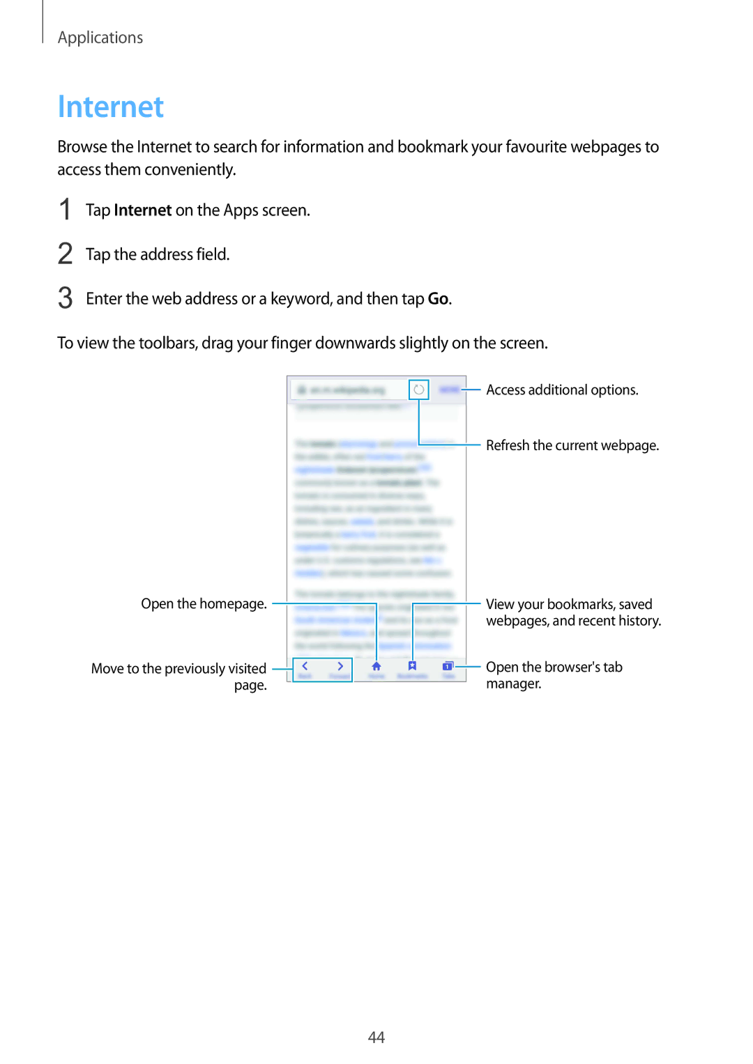 Samsung SM-G600FZKDXEV manual Internet 