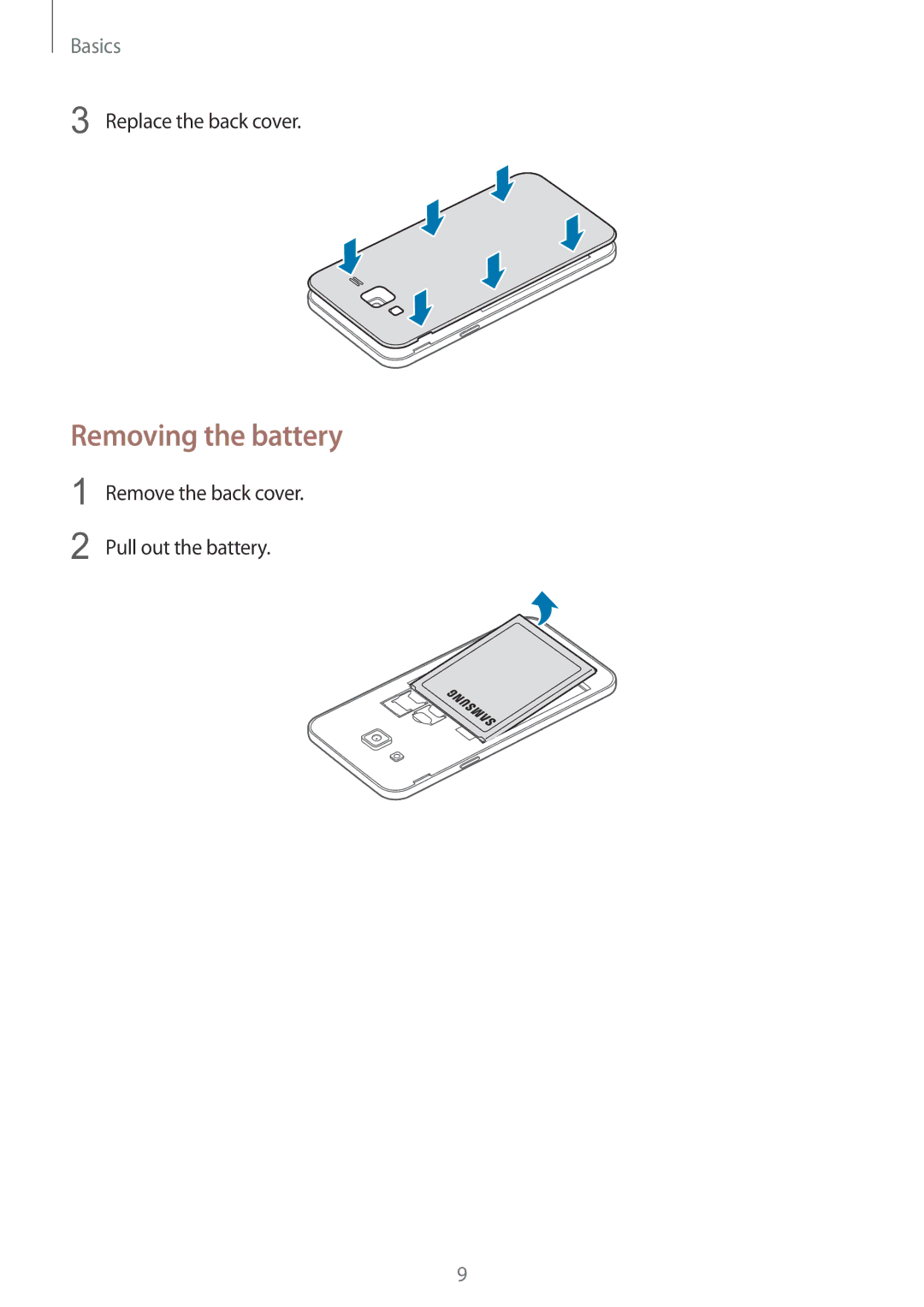 Samsung SM-G600FZKDXEV manual Removing the battery 