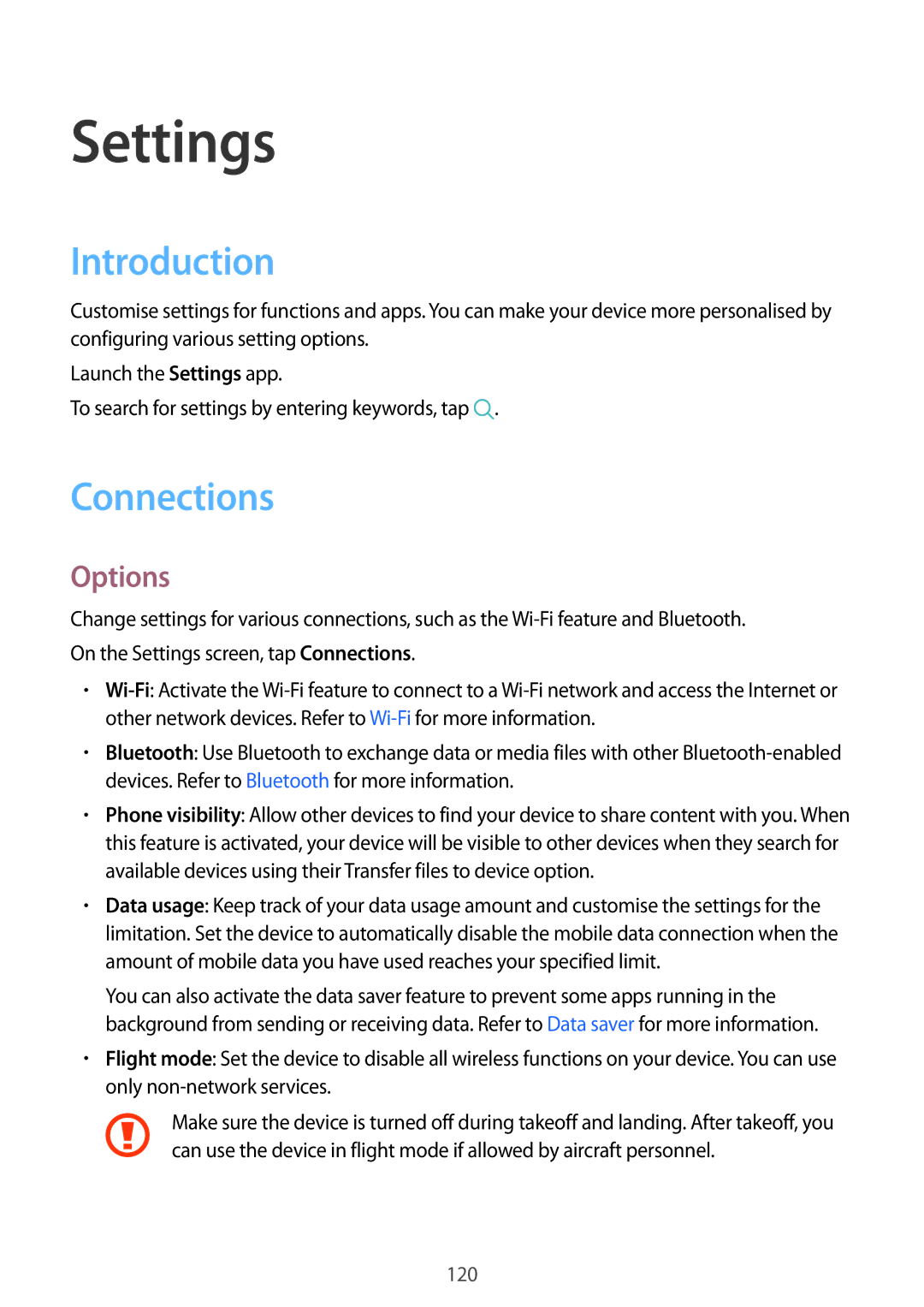 Samsung SM-G611FZDDKSA, SM-G611FZKDKSA manual Introduction, Connections, Options 