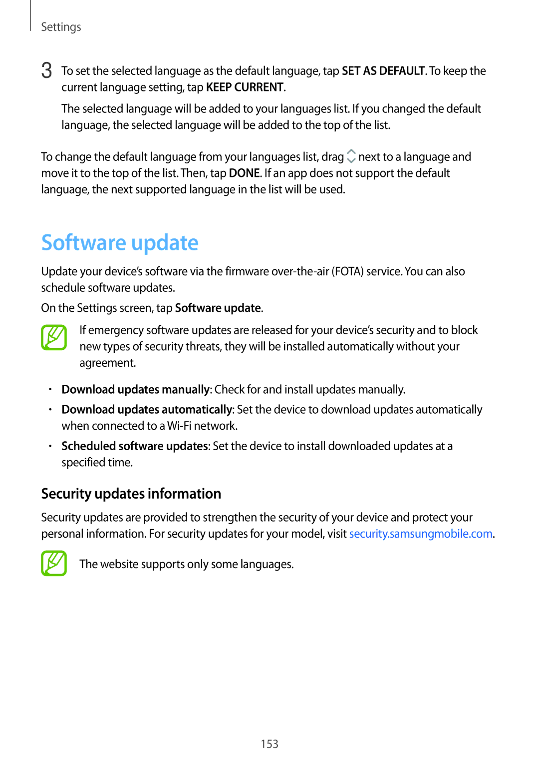 Samsung SM-G611FZKDKSA, SM-G611FZDDKSA Software update, Security updates information, Website supports only some languages 