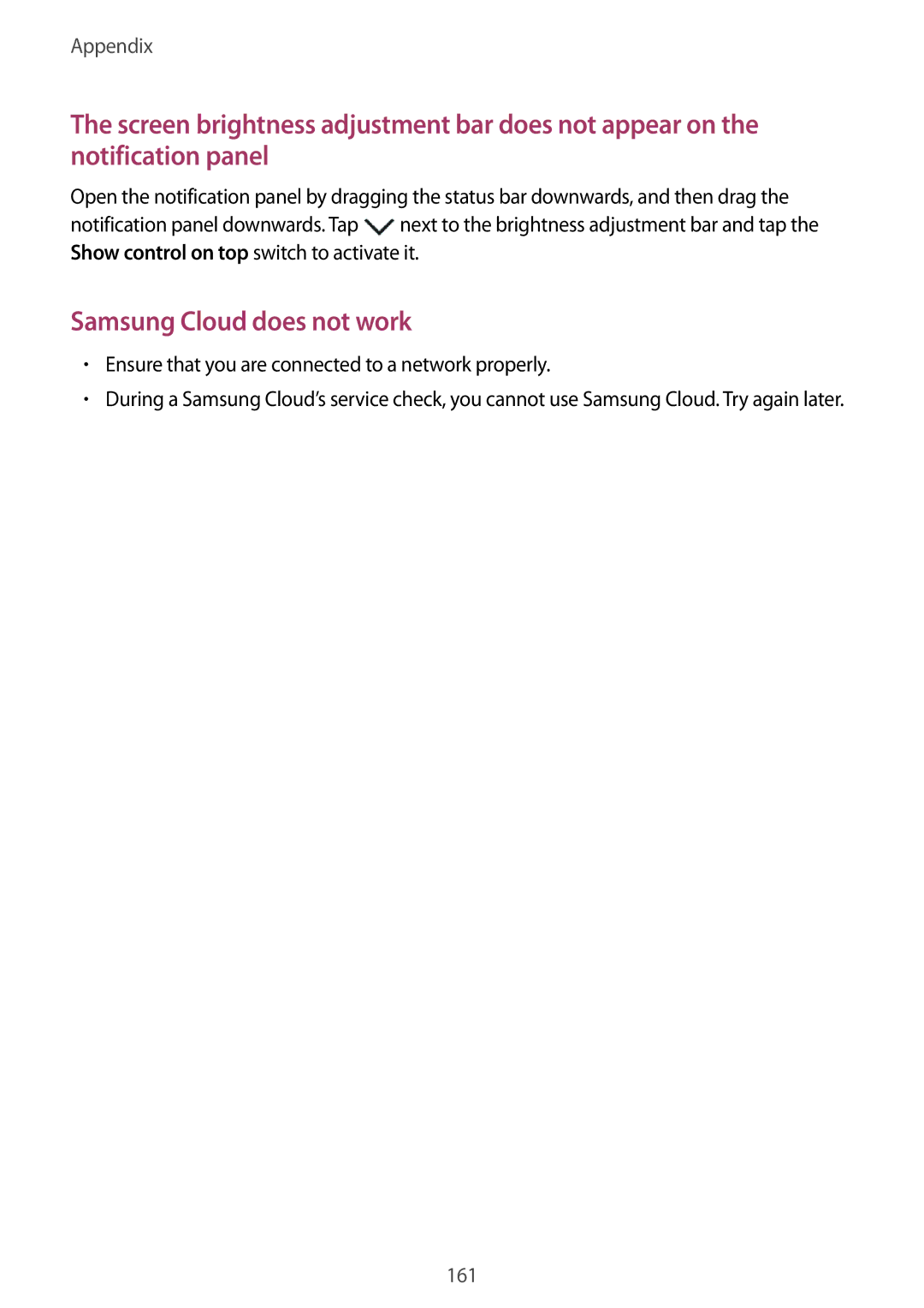 Samsung SM-G611FZKDKSA, SM-G611FZDDKSA Samsung Cloud does not work, Ensure that you are connected to a network properly 