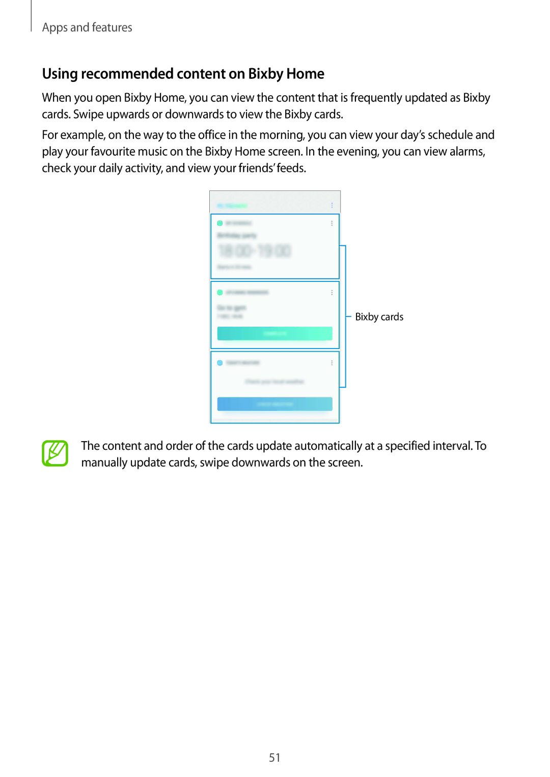 Samsung SM-G611FZKDKSA, SM-G611FZDDKSA manual Using recommended content on Bixby Home 