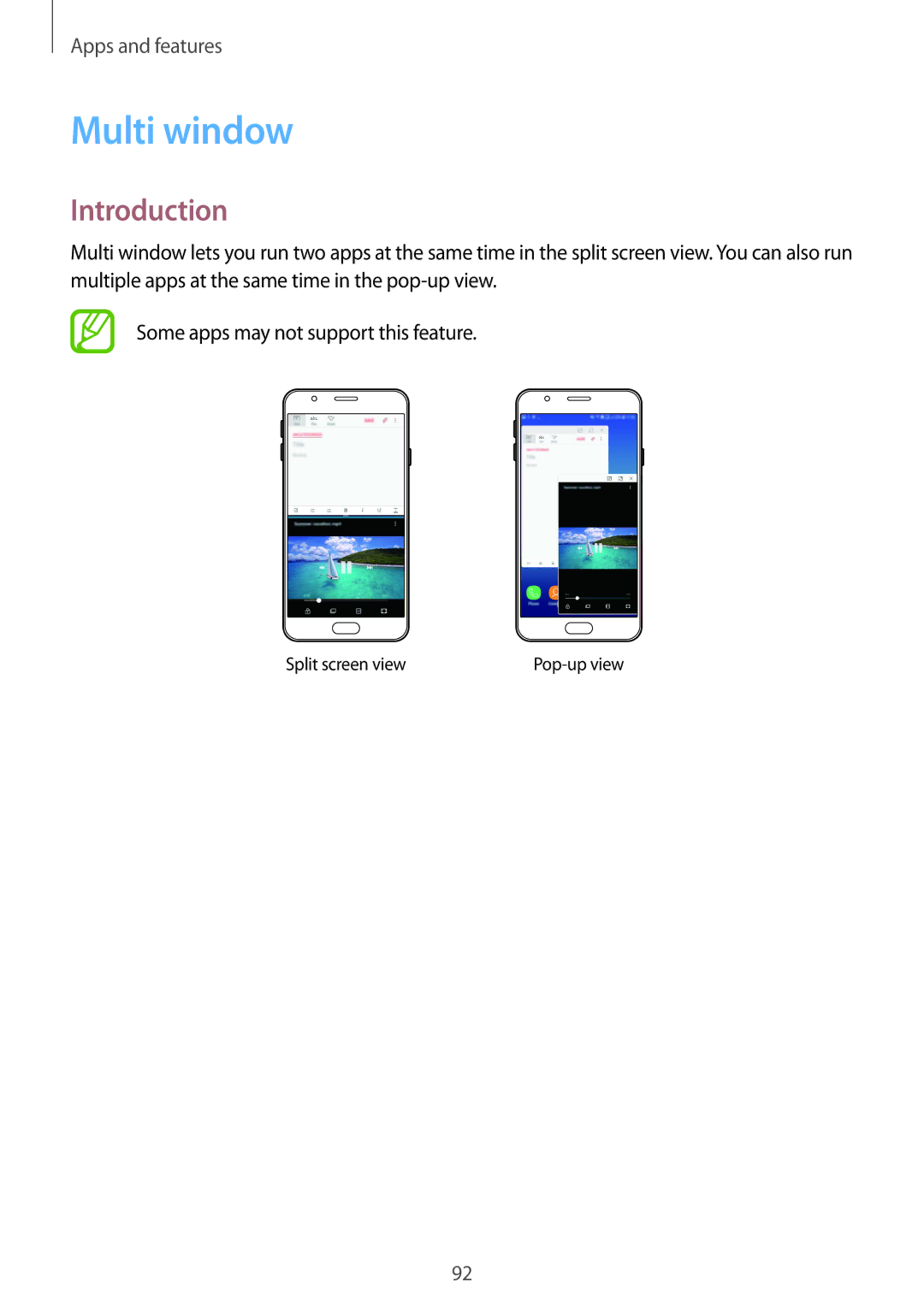 Samsung SM-G611FZDDKSA, SM-G611FZKDKSA manual Multi window, Introduction 