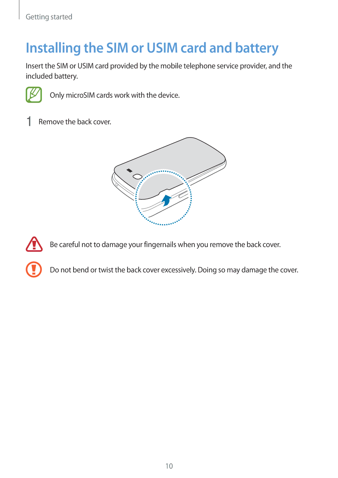 Samsung SM-G7102ZIAPAK, SM-G7102ZDAMID, SM-G7102ZDAXSG, SM-G7102ZKATMC manual Installing the SIM or Usim card and battery 