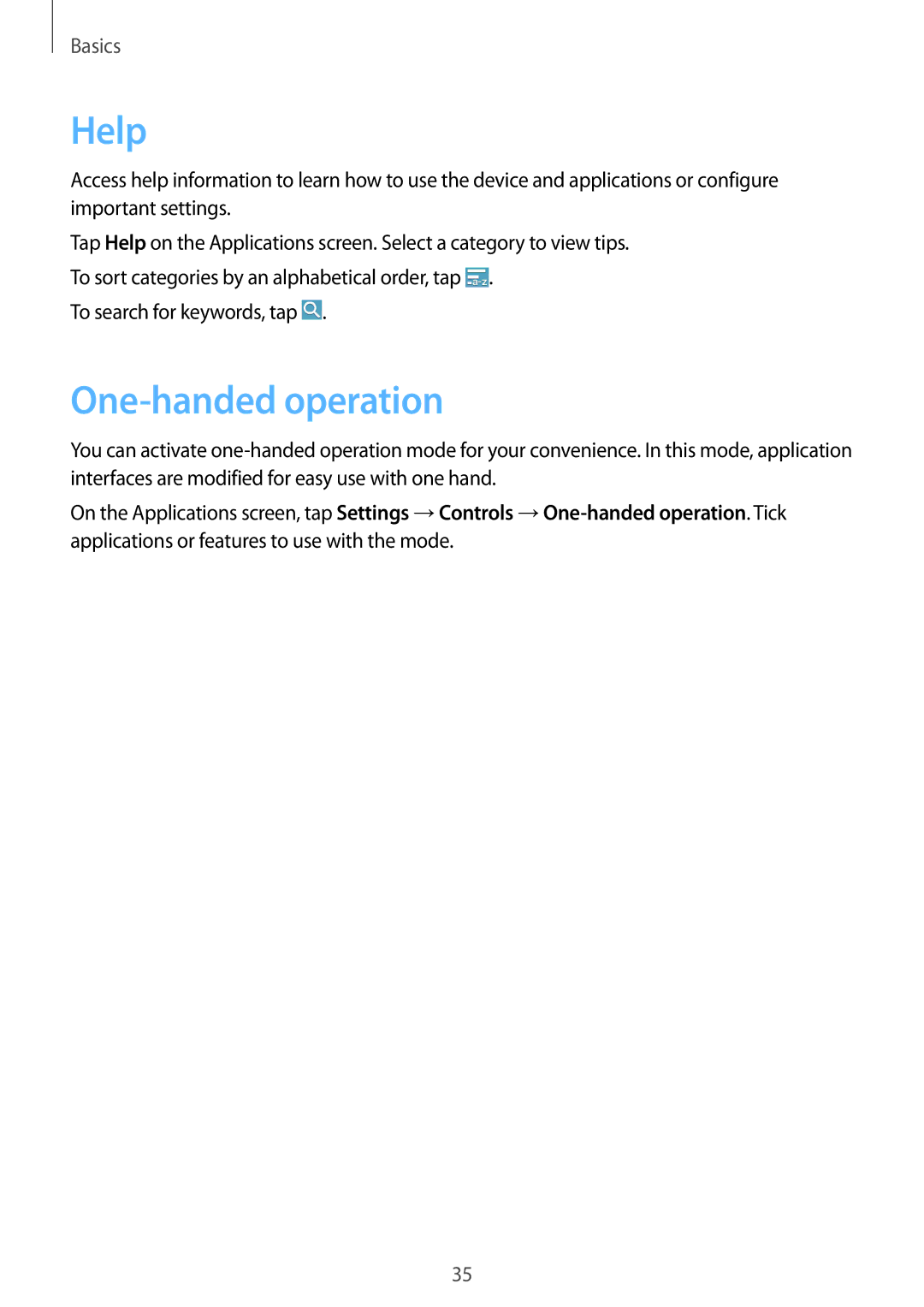 Samsung SM-G7102ZDATMC, SM-G7102ZDAMID, SM-G7102ZDAXSG, SM-G7102ZKATMC, SM-G7102ZKAXFE manual Help, One-handed operation 