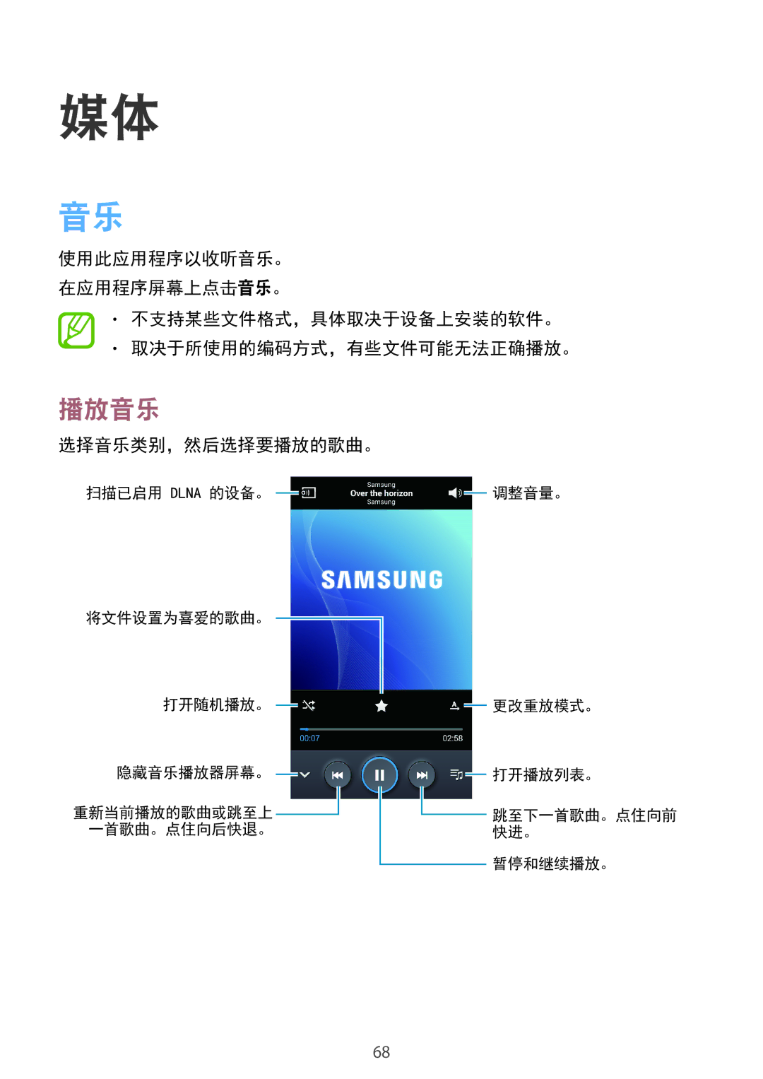 Samsung SM-G7102ZWAXXV, SM-G7102ZDAXXV, SM-G7102ZKAXXV manual 播放音乐, 选择音乐类别，然后选择要播放的歌曲。 