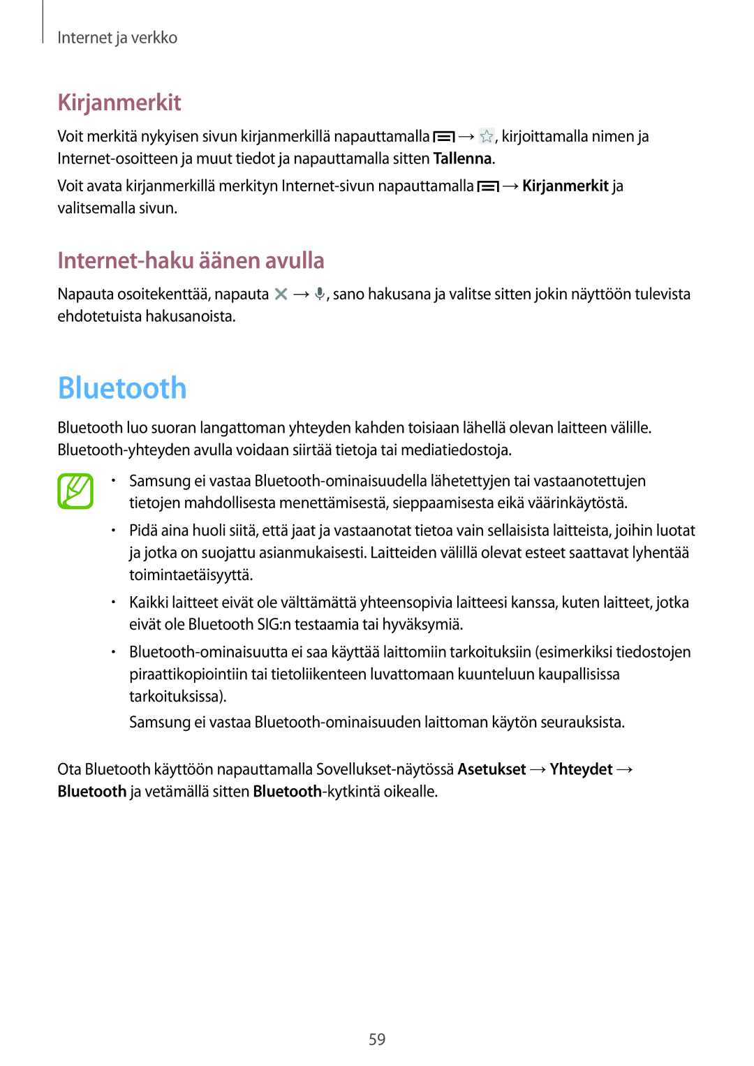 Samsung SM-G7105ZIANEE, SM-G7105ZBANEE, SM-G7105ZKANEE, SM-G7105ZWANEE manual Bluetooth 