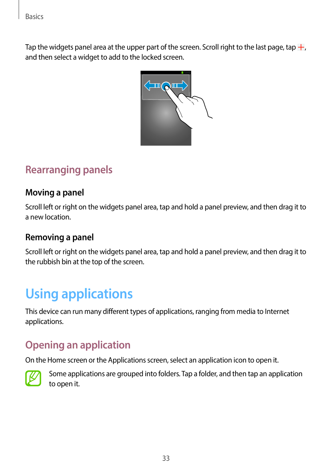 Samsung SM-G7105ZWASEB, SM-G7105ZKAATO, SM-G7105ZWAATO, SM-G7105ZKATUR manual Using applications, Opening an application 