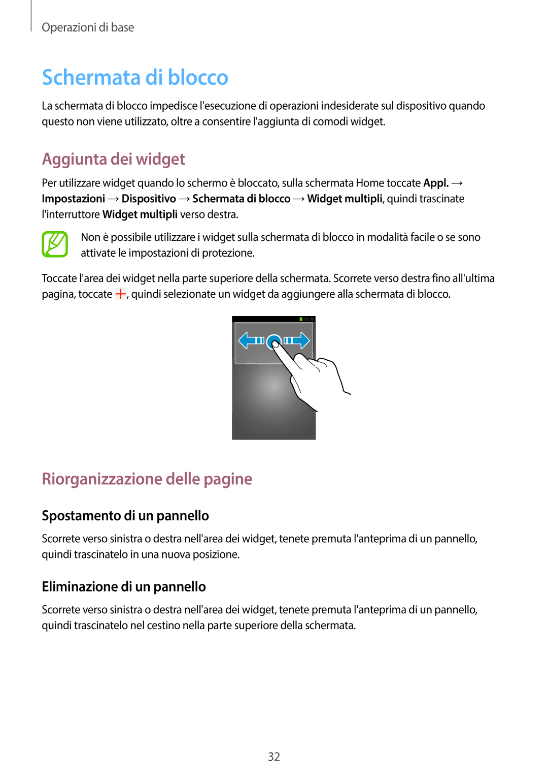 Samsung SM-G7105ZKATUR, SM-G7105ZWATUR, SM-G7105ZKAPLS, SM-G7105ZBAXEO manual Schermata di blocco, Aggiunta dei widget 