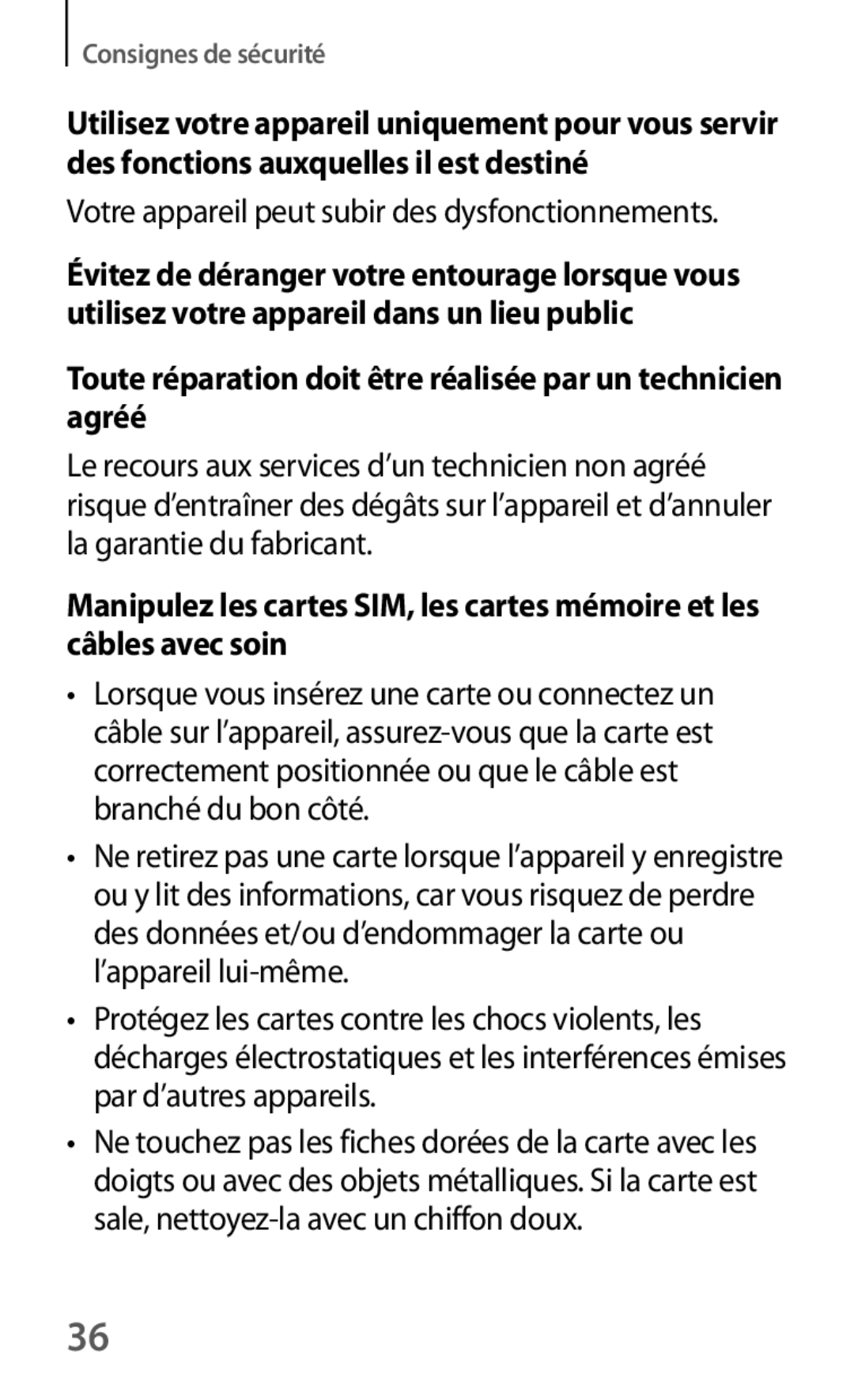 Samsung SM-G7105ZKAXEF, SM-G7105ZWABOG, SM-G7105ZBAFTM manual Toute réparation doit être réalisée par un technicien agréé 