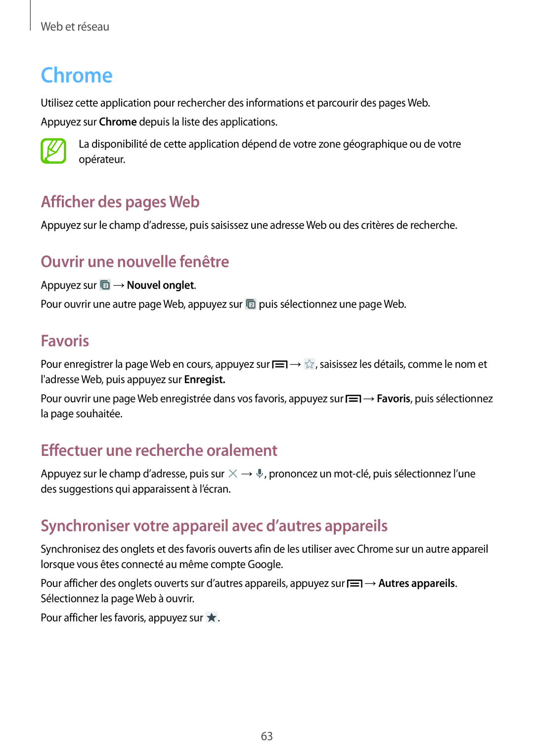Samsung SM-G7105ZWAXEF, SM-G7105ZWABOG, SM-G7105ZBAFTM manual Chrome, Synchroniser votre appareil avec d’autres appareils 