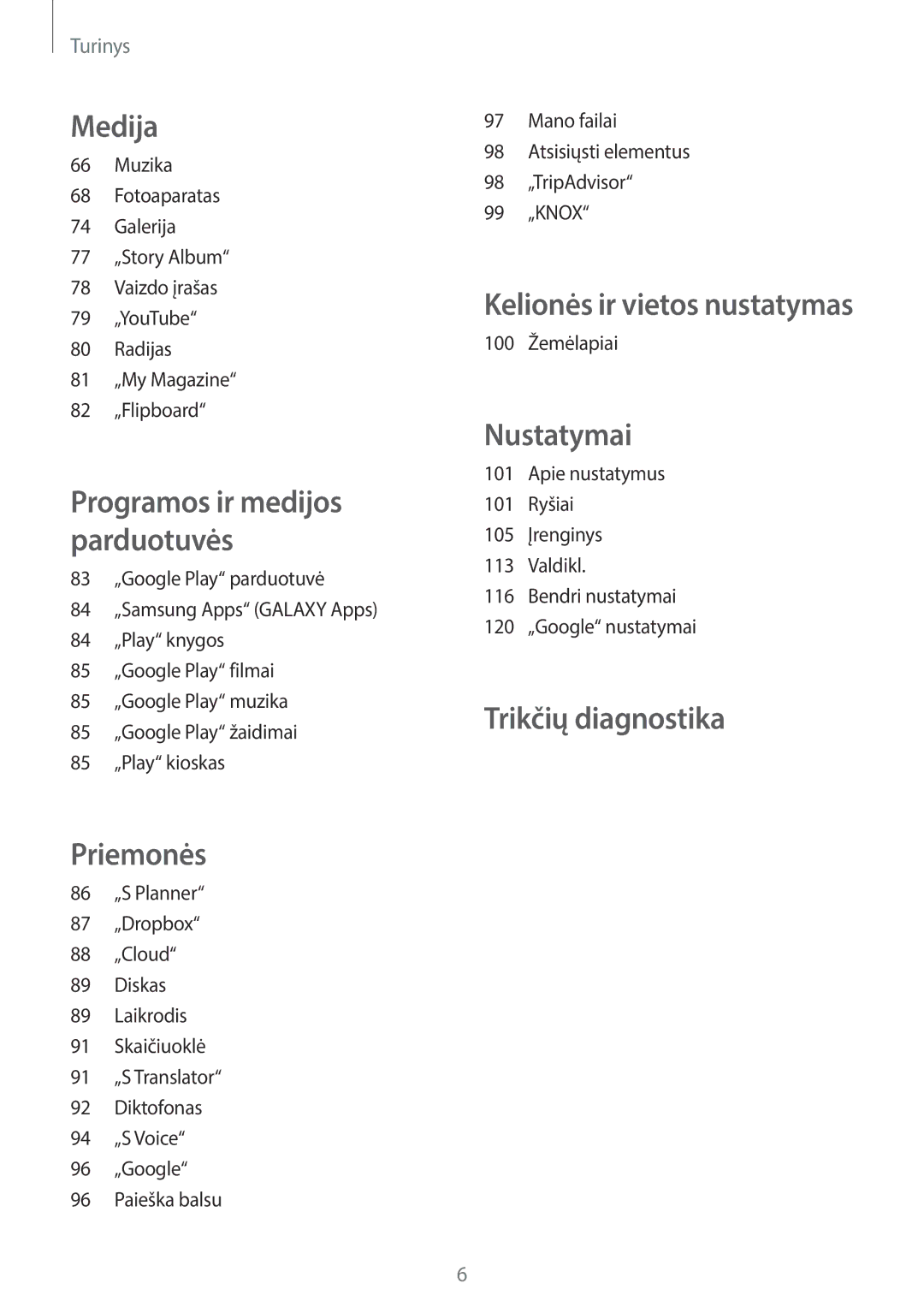 Samsung SM-G7105ZWASEB, SM-G7105ZKASEB manual Nustatymai 