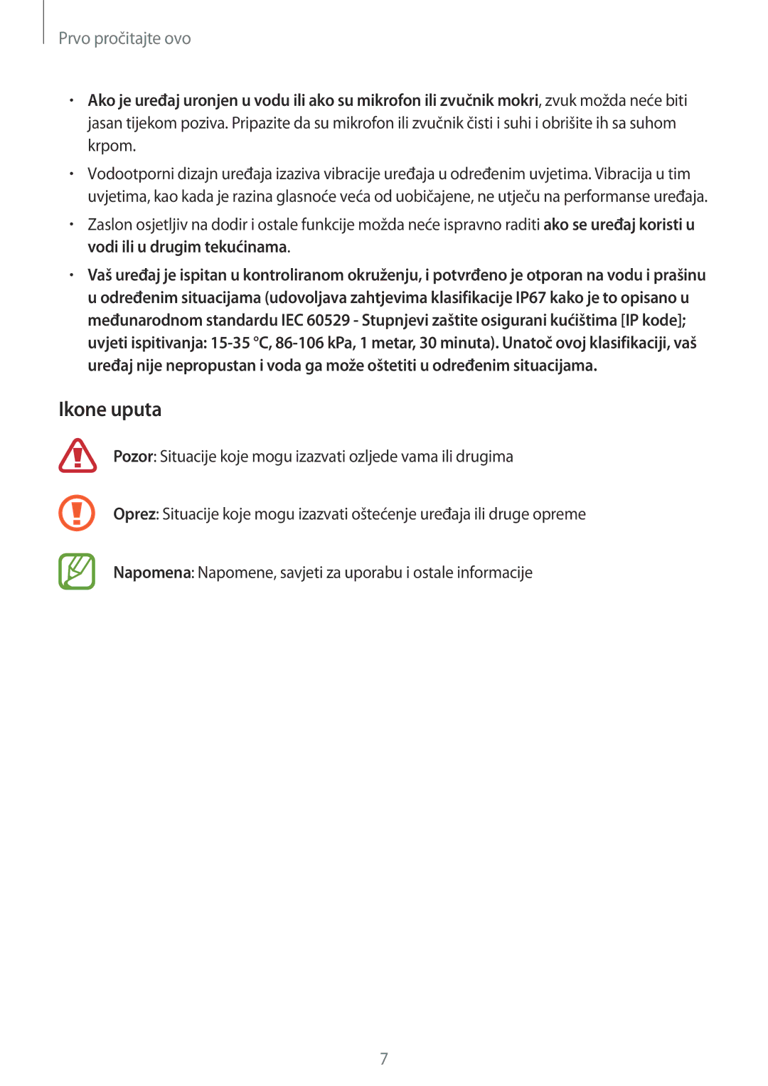 Samsung SM-G800FZWAVIP, SM-G800FZDASEE, SM-G800FZWASEE, SM-G800FZKASEE, SM2G800FZKACRO, SM-G800FZBASEE manual Ikone uputa 