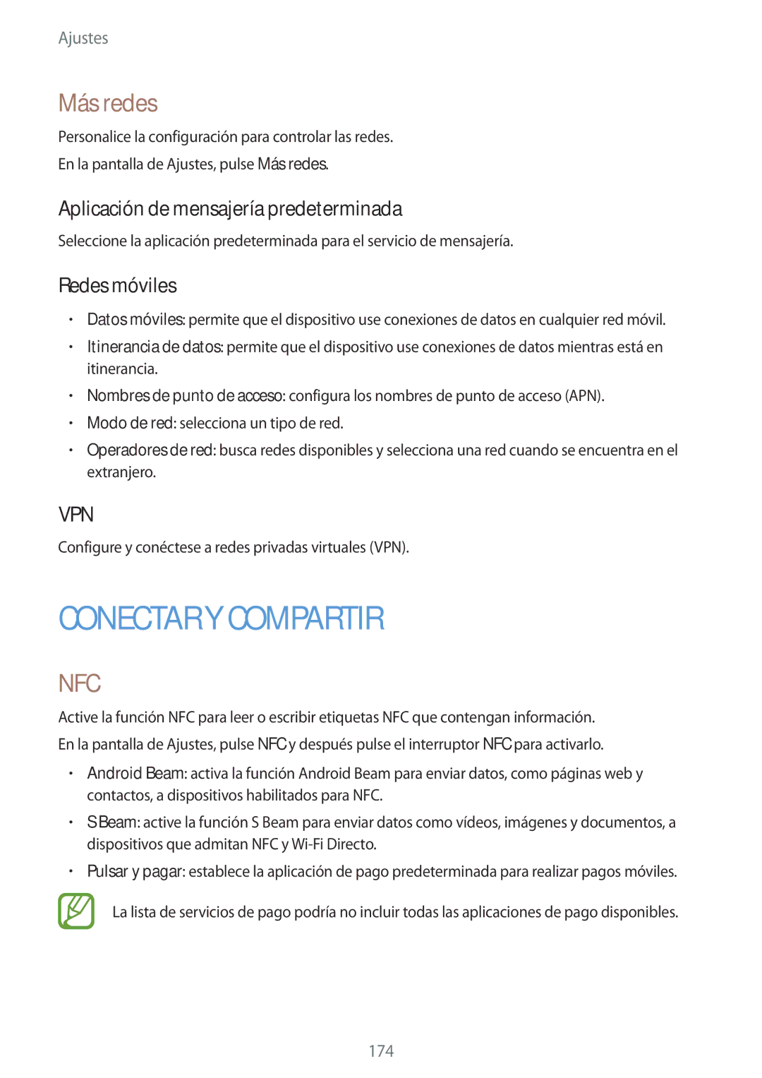 Samsung SM-G800FZWAROM, SM-G800FZKADBT, SM-G800FZBADBT Más redes, Aplicación de mensajería predeterminada, Redes móviles 