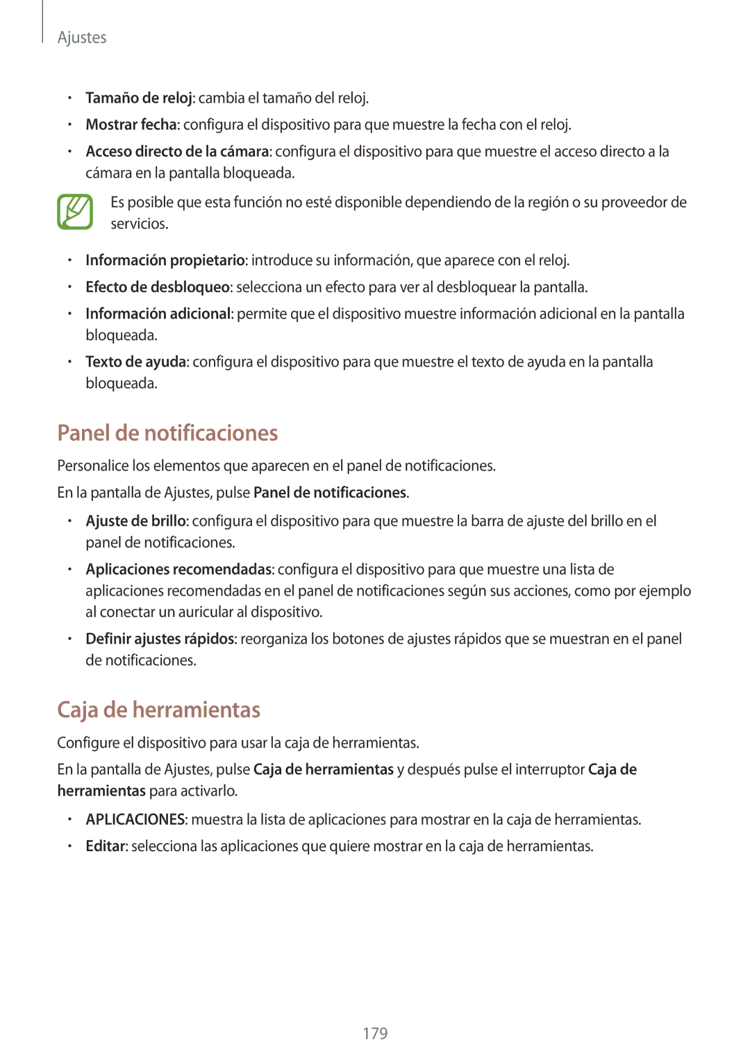 Samsung SM-G800FZBAPHE, SM-G800FZKADBT, SM-G800FZBADBT, SM-G800FZKAXEF manual Panel de notificaciones, Caja de herramientas 