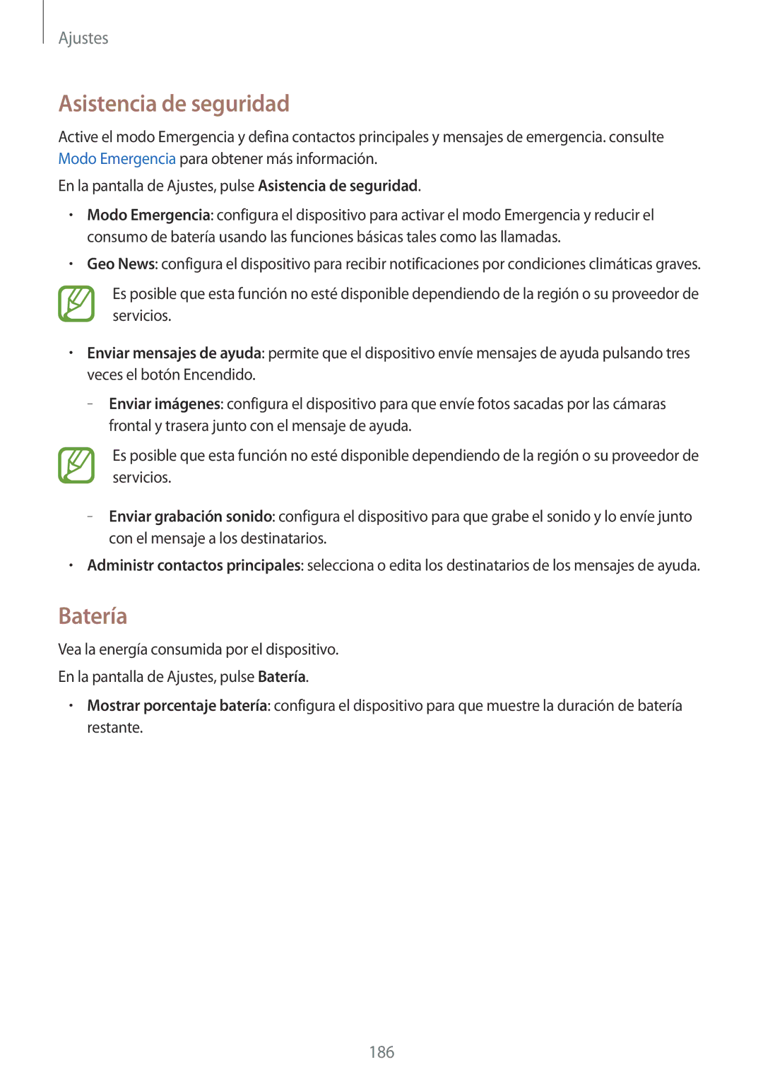 Samsung SM-G800FZDAROM, SM-G800FZKADBT, SM-G800FZBADBT, SM-G800FZKAXEF, SM-G800FZWAITV manual Asistencia de seguridad, Batería 