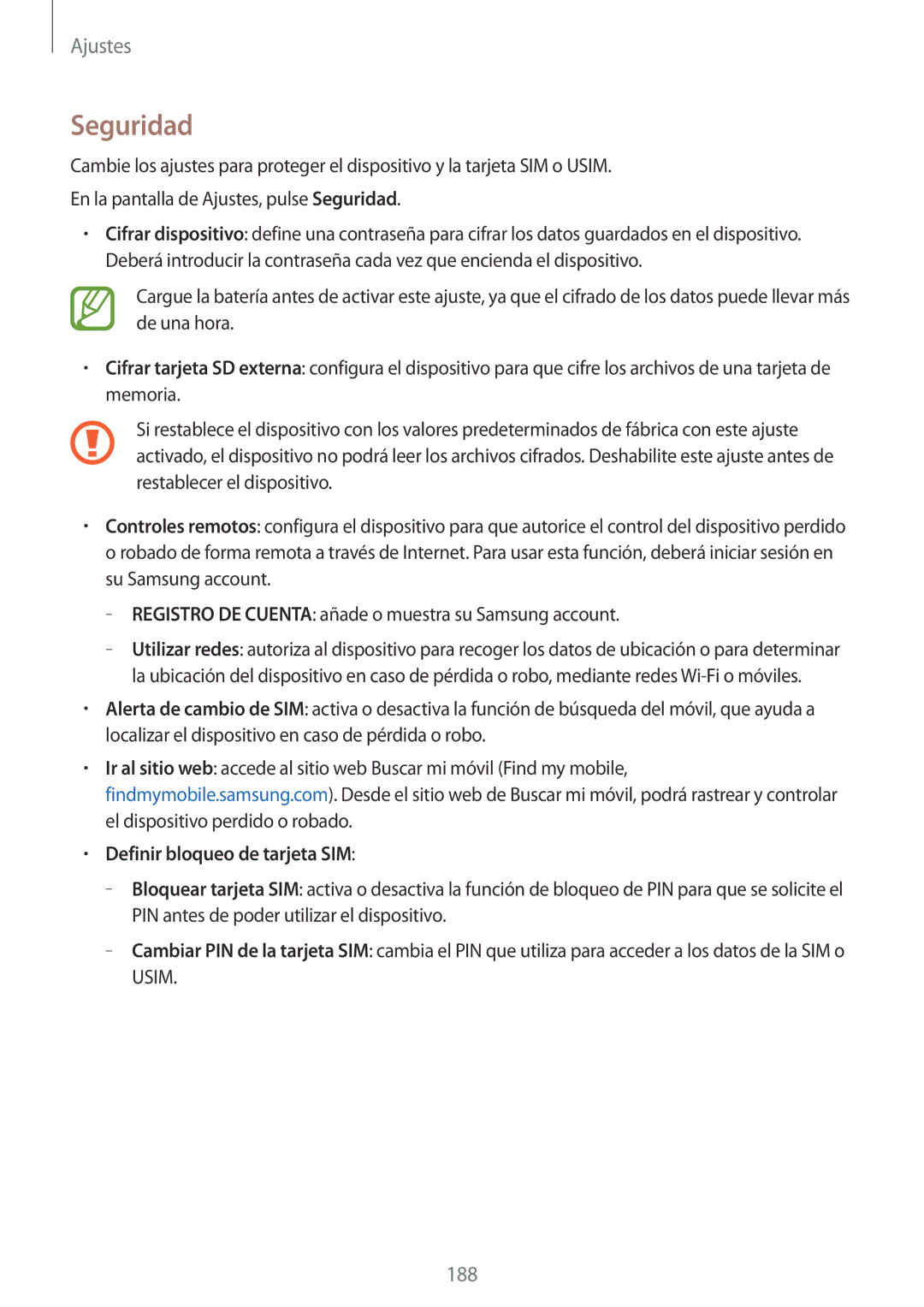 Samsung SM-G800FZWAROM, SM-G800FZKADBT, SM-G800FZBADBT, SM-G800FZKAXEF manual Seguridad, Definir bloqueo de tarjeta SIM 