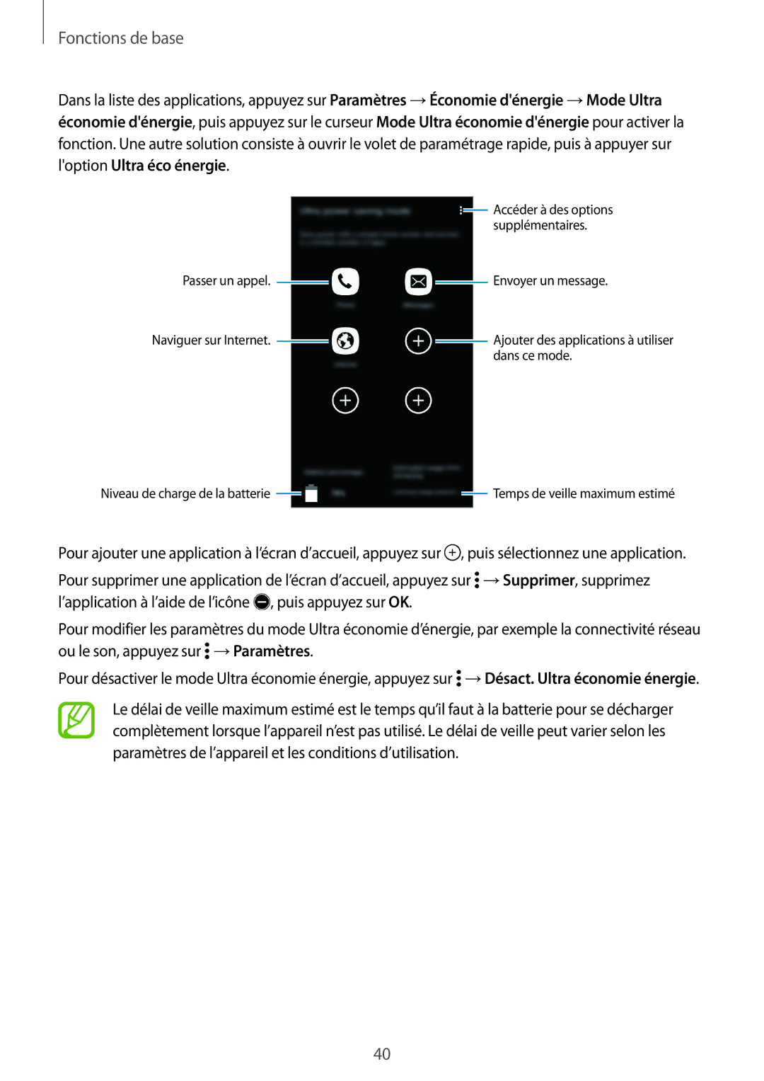 Samsung SM-G800FZKABOG, SM-G800FZKASFR, SM-G800FZWASFR, SM-G800FZWAFTM, SM-G800FZKAXEF, SM-G800FZWABOG Accéder à des options 