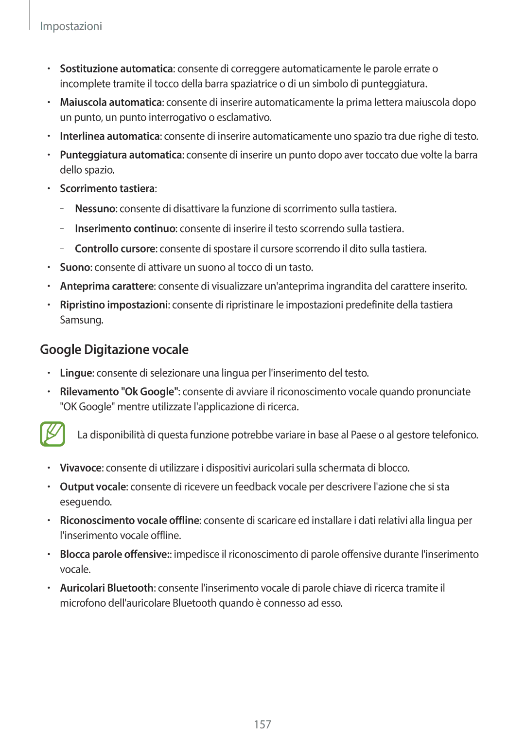 Samsung SM-G800FZWAWIN, SM-G800FZWADBT, SM-G800FZDADBT, SM-G800FZKADBT manual Google Digitazione vocale, Scorrimento tastiera 