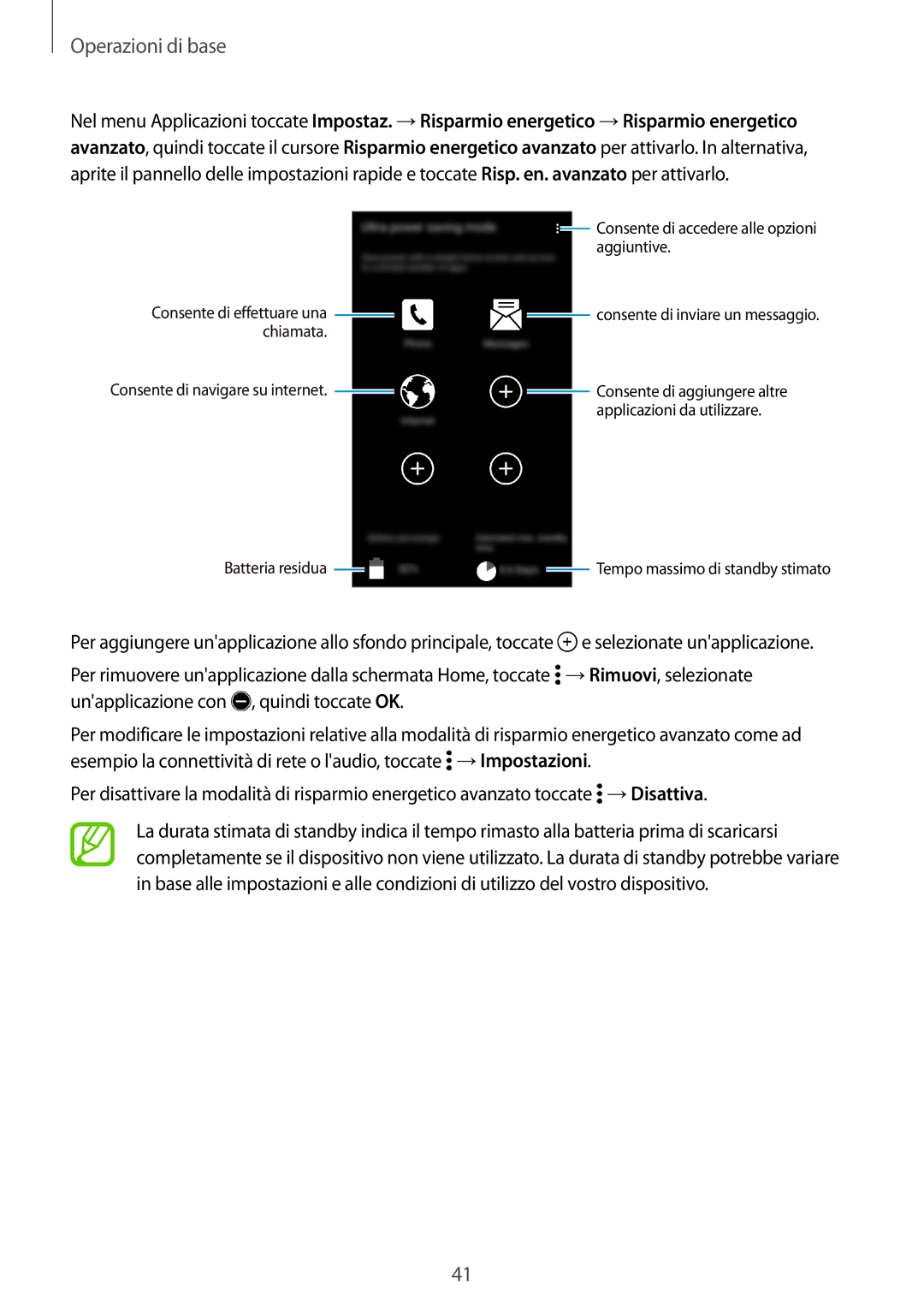 Samsung SM-G800FZBAHUI, SM-G800FZWADBT, SM-G800FZDADBT, SM-G800FZKADBT, SM-G800FZBADBT manual Tempo massimo di standby stimato 