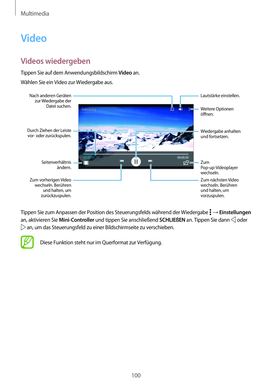 Samsung SM-G800FZWADBT, SM-G800FZDADBT, SM-G800FZKADBT, SM-G800FZBADBT manual Videos wiedergeben 