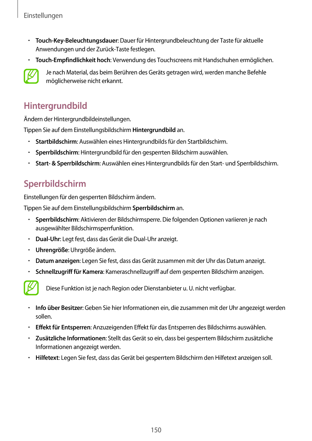 Samsung SM-G800FZKADBT, SM-G800FZWADBT, SM-G800FZDADBT, SM-G800FZBADBT manual Hintergrundbild, Sperrbildschirm 