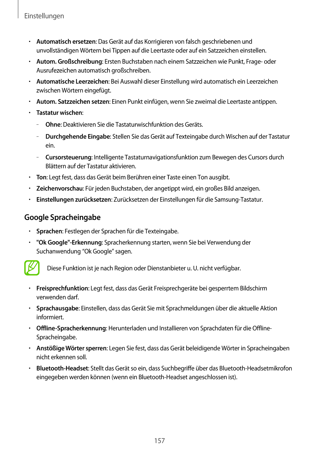 Samsung SM-G800FZDADBT, SM-G800FZWADBT, SM-G800FZKADBT, SM-G800FZBADBT manual Google Spracheingabe, Tastatur wischen 