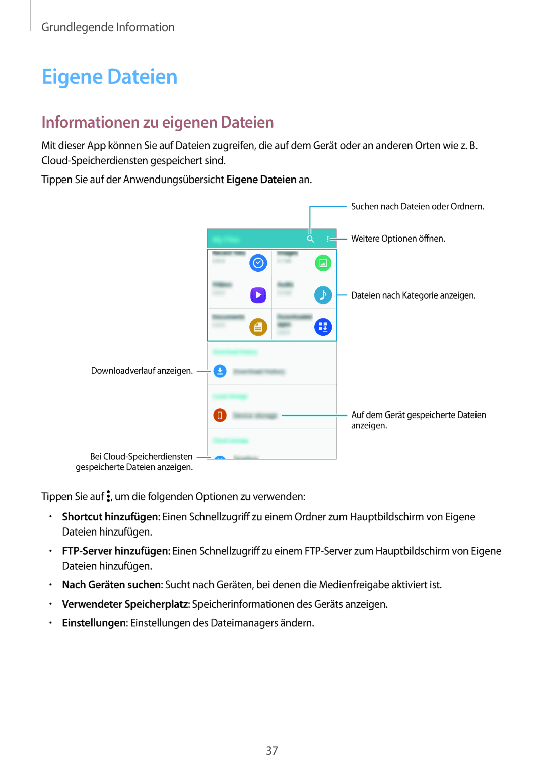 Samsung SM-G800FZDADBT, SM-G800FZWADBT, SM-G800FZKADBT, SM-G800FZBADBT manual Eigene Dateien, Informationen zu eigenen Dateien 