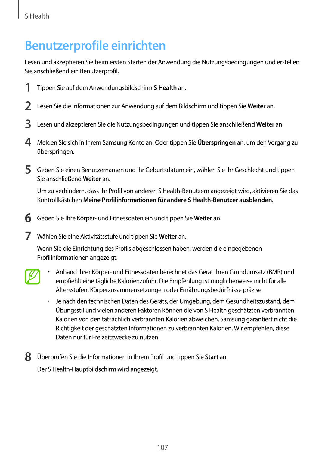 Samsung SM-G800FZBADBT, SM-G800FZWADBT, SM-G800FZDADBT, SM-G800FZKADBT manual Benutzerprofile einrichten 