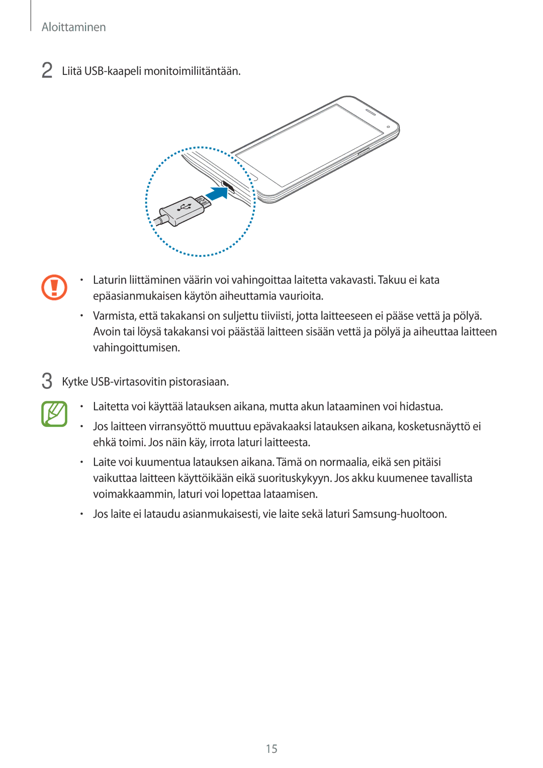 Samsung SM-G800FZWANEE, CG-G800FZKRNEE, SM-G800FZDANEE, SM-G800FZKANEE, SM-G800FZBANEE manual Aloittaminen 