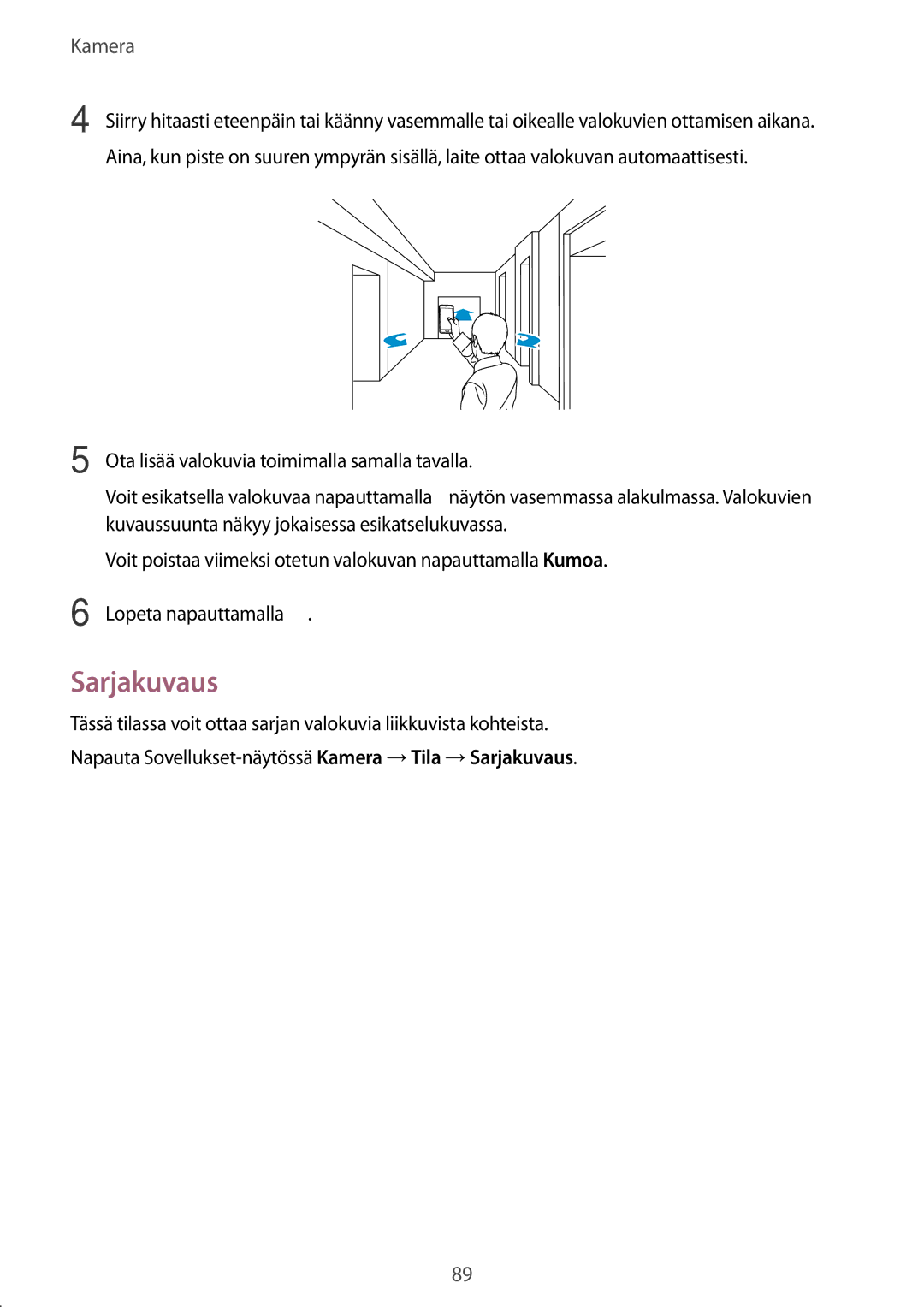 Samsung SM-G800FZBANEE, SM-G800FZWANEE, CG-G800FZKRNEE, SM-G800FZDANEE, SM-G800FZKANEE manual Sarjakuvaus 