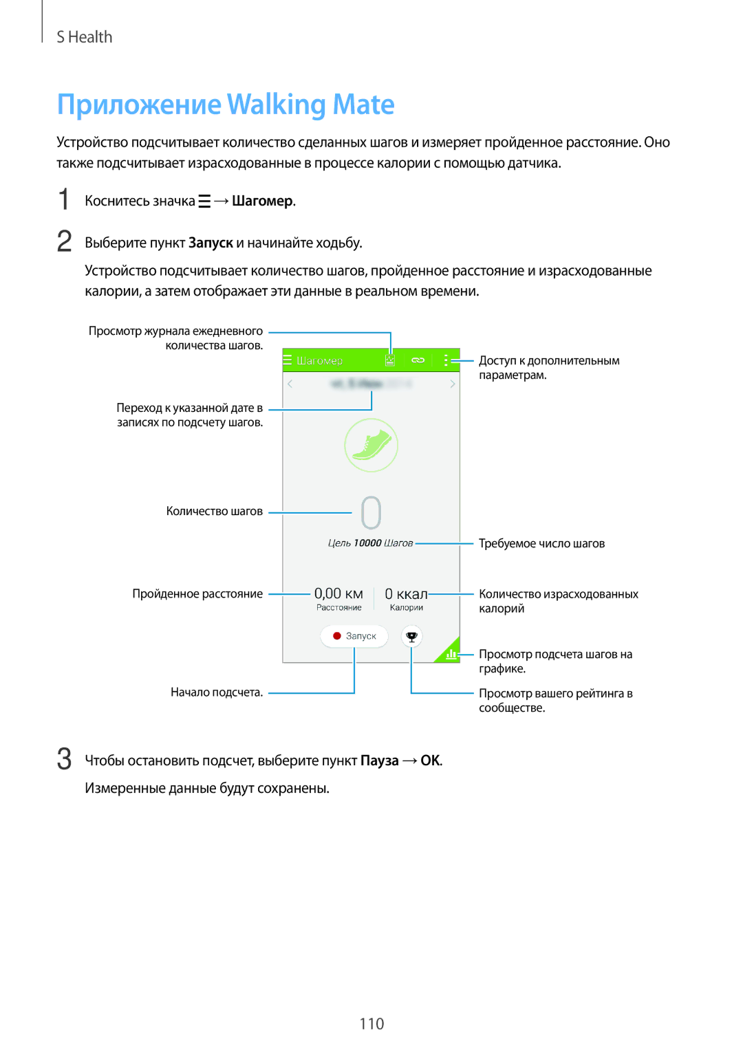 Samsung SM-G800FZWASER, SM-G800FZWASEB, SM-G800FZKASEB, SM-G800FZBASEB, SM-G800FZDASEB, SM-G800FZBASER Приложение Walking Mate 