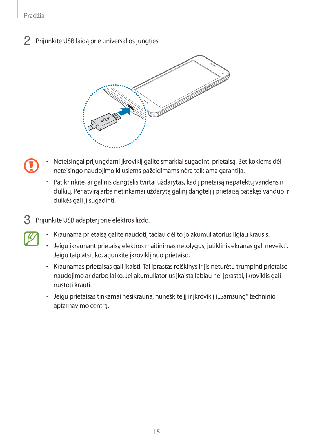 Samsung SM-G800FZDASEB, SM-G800FZWASEB, SM-G800FZKASEB, SM-G800FZBASEB manual Pradžia 