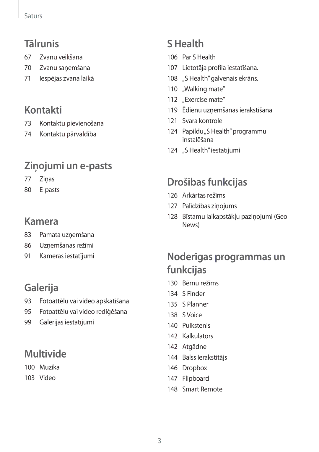 Samsung SM-G800FZDASEB, SM-G800FZWASEB, SM-G800FZKASEB, SM-G800FZBASEB manual Tālrunis 