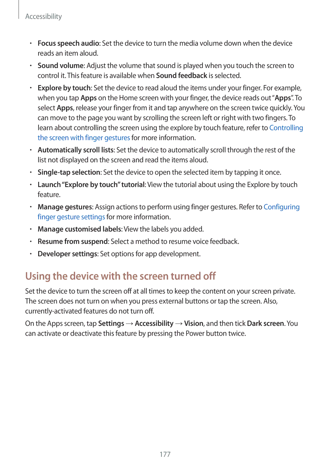 Samsung SM-G800HZBAXFE, SM-G800HZWDXFE, SM-G800HZWDTUN, SM-G800HZWDTHR manual Using the device with the screen turned off 