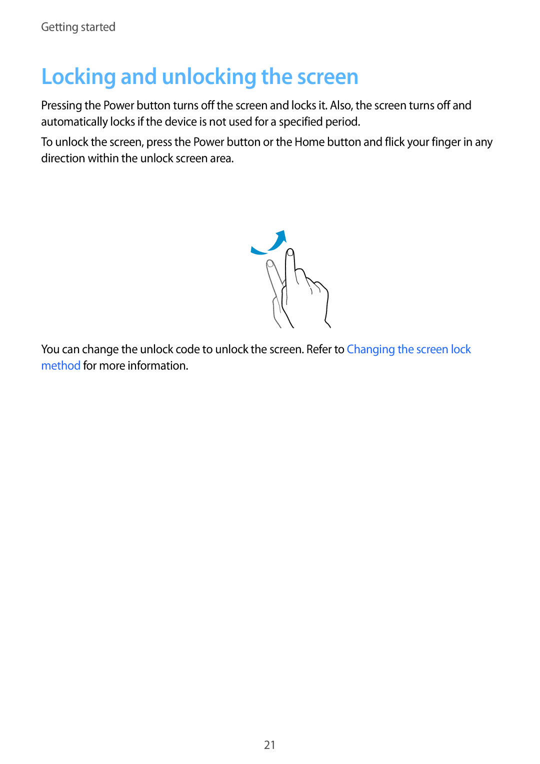 Samsung SM-G800HZKDEGY, SM-G800HZWDXFE, SM-G800HZWDTUN, SM-G800HZWDTHR, SM-G800HZWAXFE manual Locking and unlocking the screen 