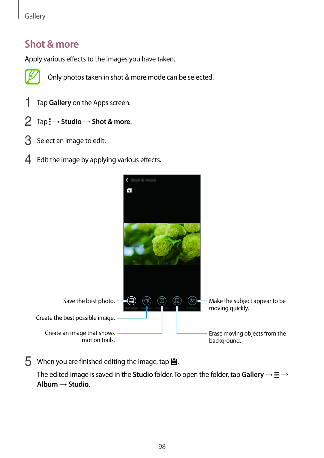 Samsung SM-G800HZDATHR, SM-G800HZWDXFE, SM-G800HZWDTUN, SM-G800HZWDTHR, SM-G800HZWAXFE, SM-G800HZBDCAC manual Shot & more 