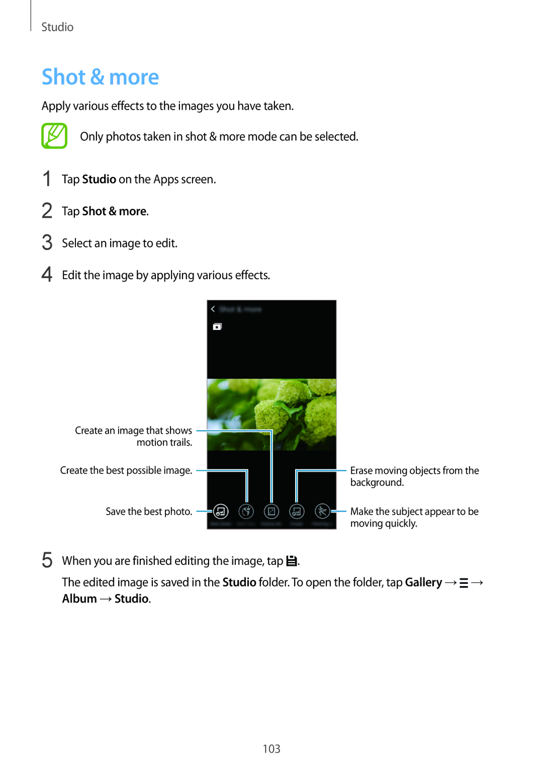 Samsung SM-G850F user manual Tap Shot & more 