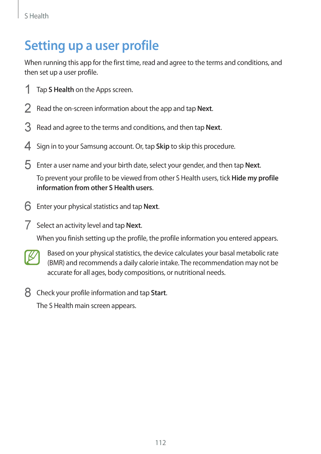 Samsung SM-G850F user manual Setting up a user profile 